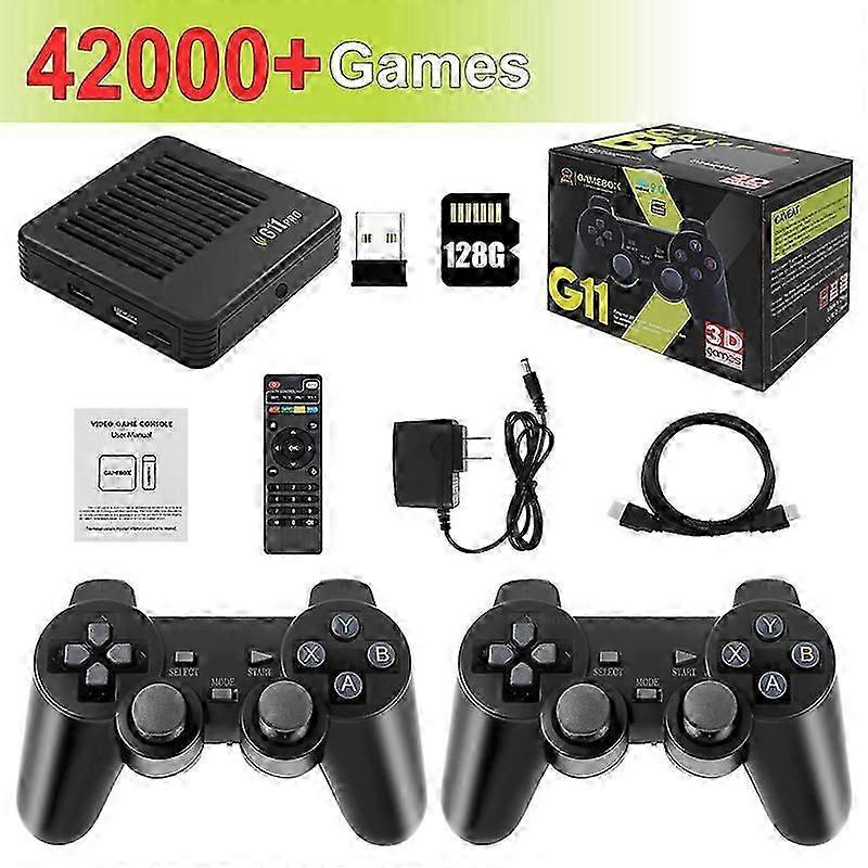 G11 Pro Retro Game Console Built in 40,000+ Games, Dual 2.4G Wireless Controllers, Plug and Play TV Games for 4K TV HDMI Output with 20+ Emulators