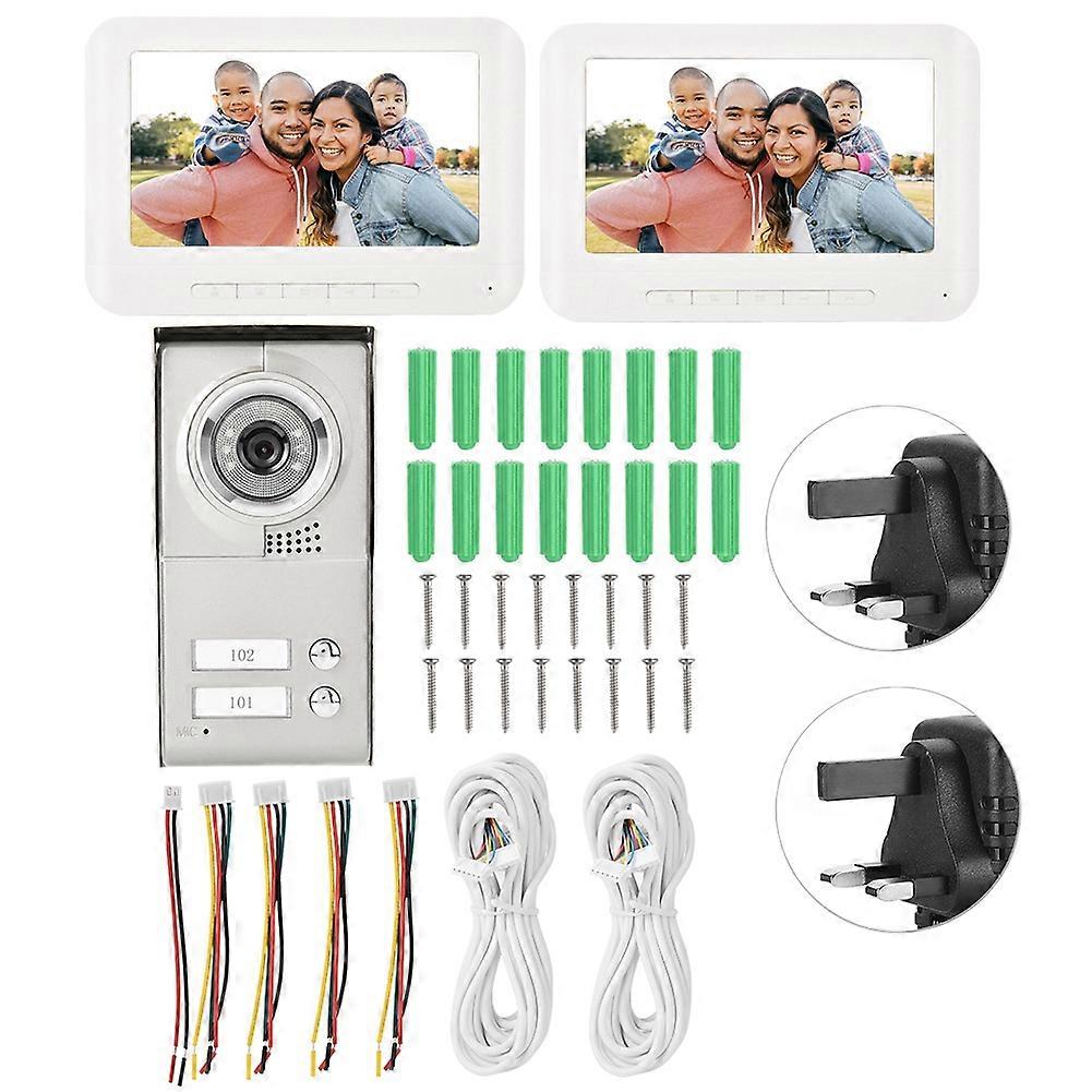 7in TFT LCD Wired Intercom Doorbell Kit Video Door Phone Security System UK 110-240V
