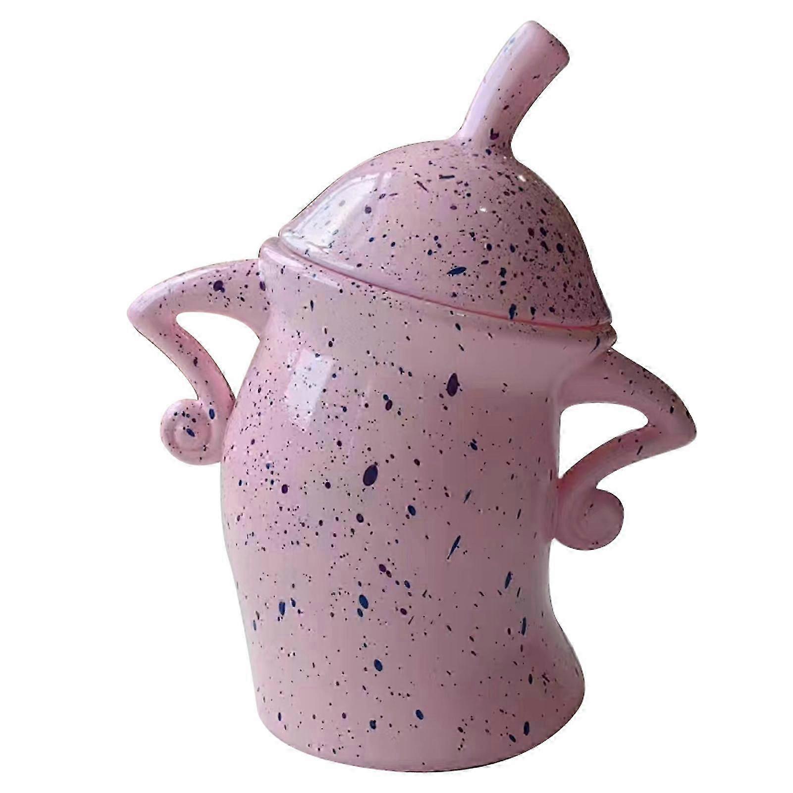 Canister with Attitude Drop Resistant PVC Durability Food Canisters with Lids Desktop Cup Ornament compatible with Halloween Pink