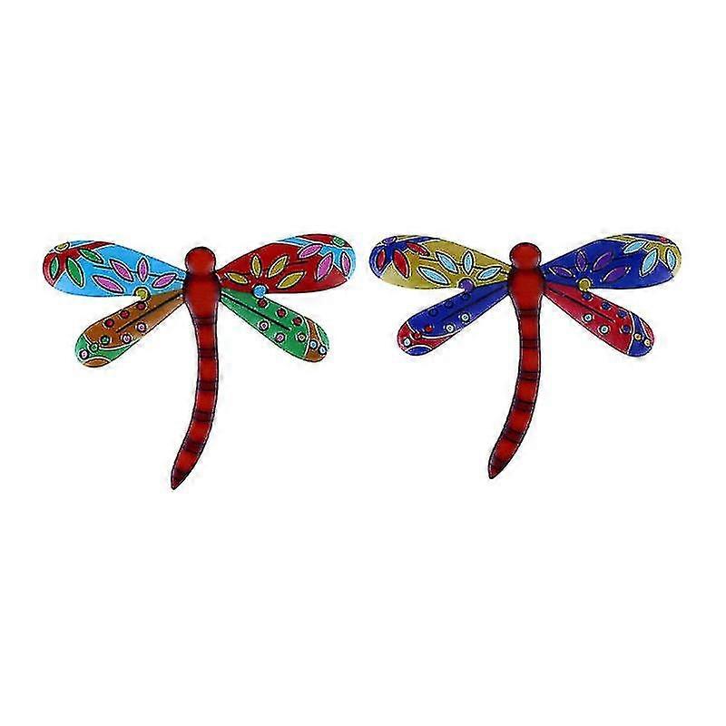 Dragonfly Wall Art, 2pcs Iron Decor, 22x18cm, Color As Shown