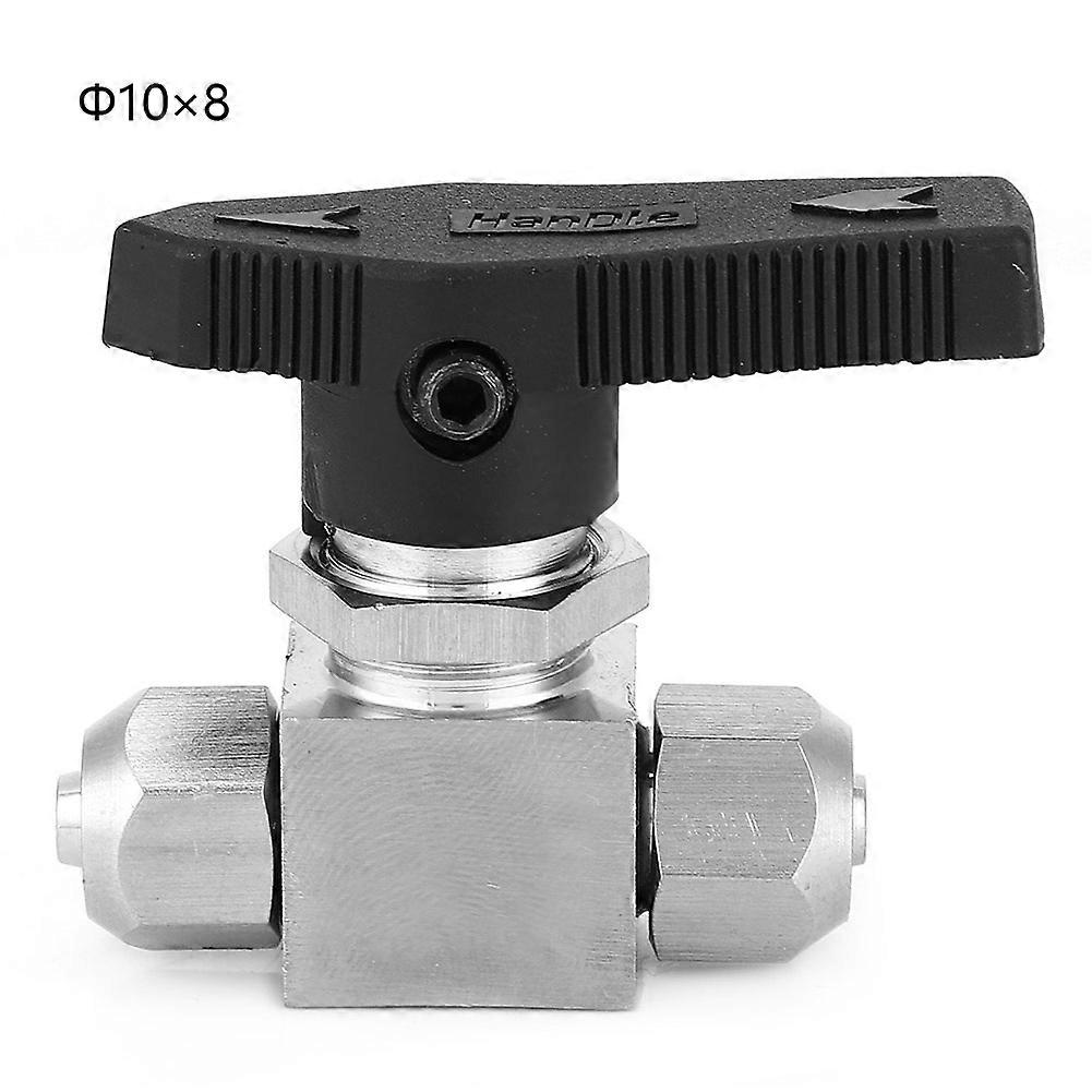 Robinet à boisseau sphérique droit en acier inoxydable 304 à rotation rapide pour conduite d'eau et d'air (10 x 8 mm)