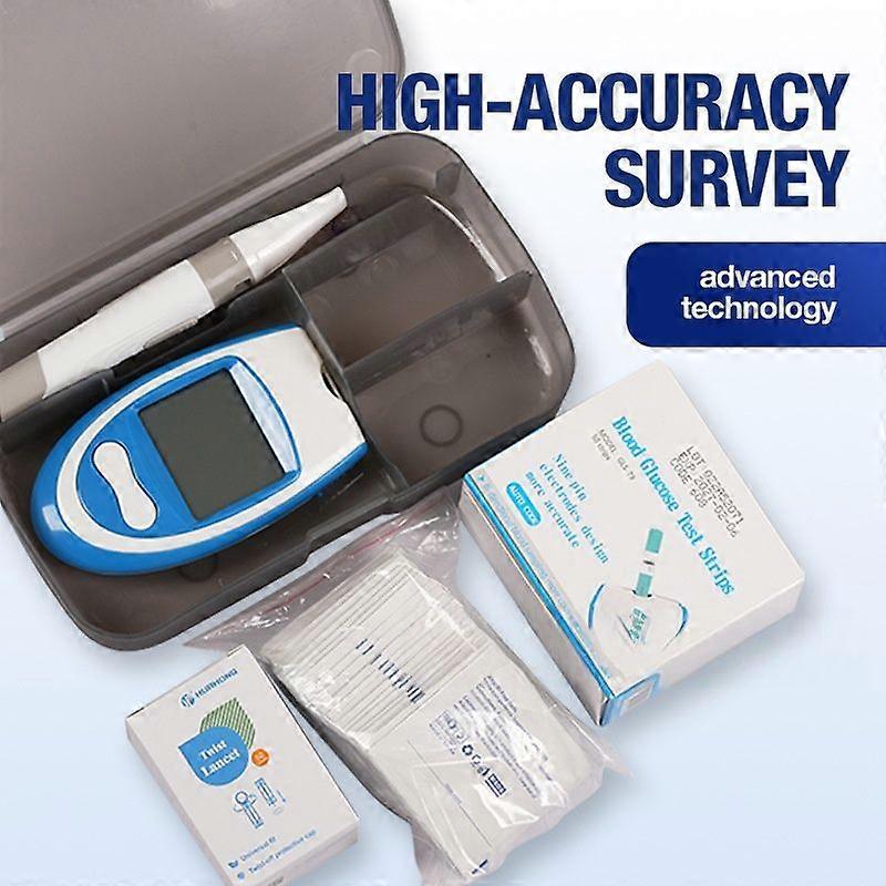 Compact Travel Blood Sugar Meter Kit - Portable Glucometer with Hard Case for On-The-Go Testing