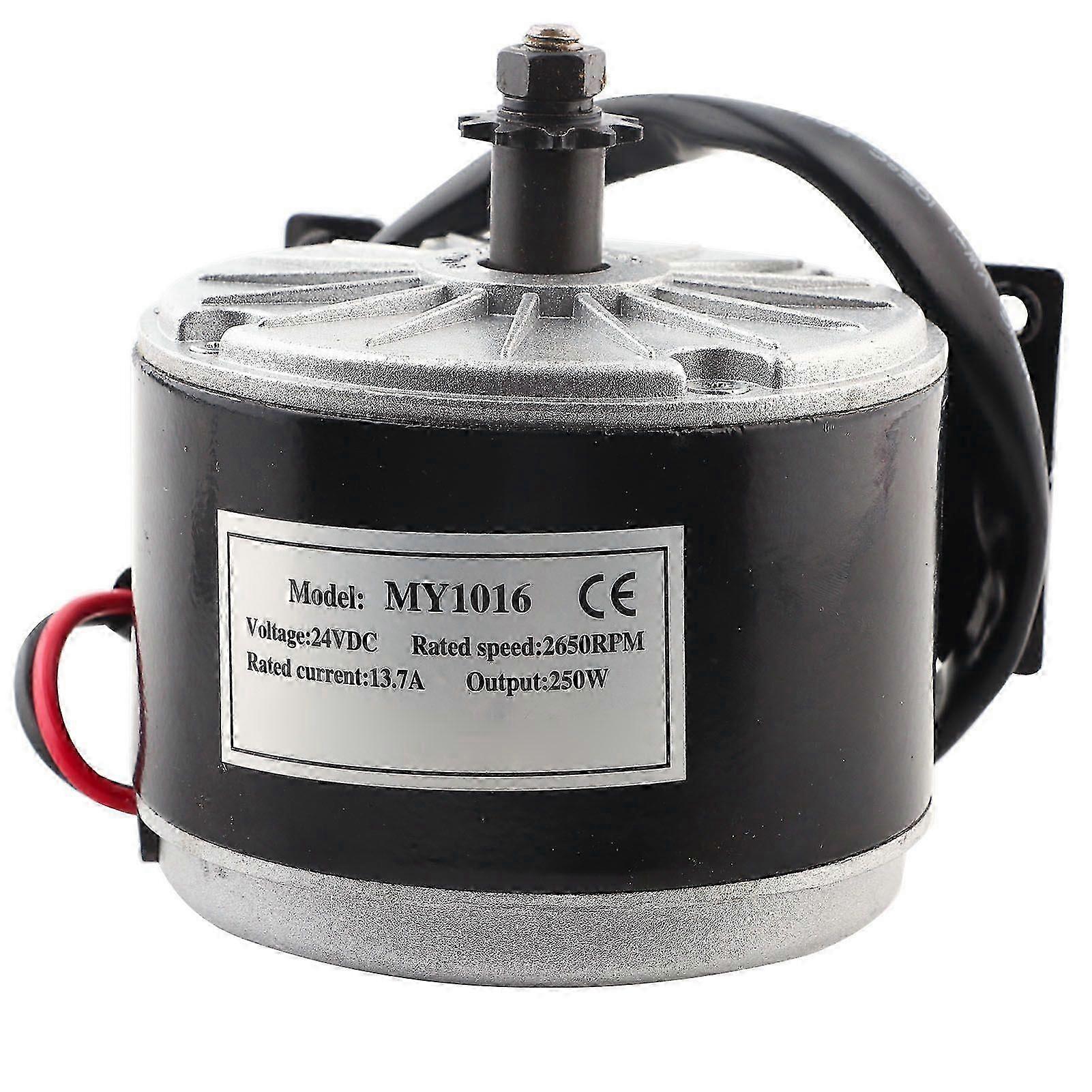 MY1016 محرك فرشاة صغير عالي السرعة 24 فولت 250 وات مع بكرة حزام سكوتر كهربائي ملحق دراجة كهربائية