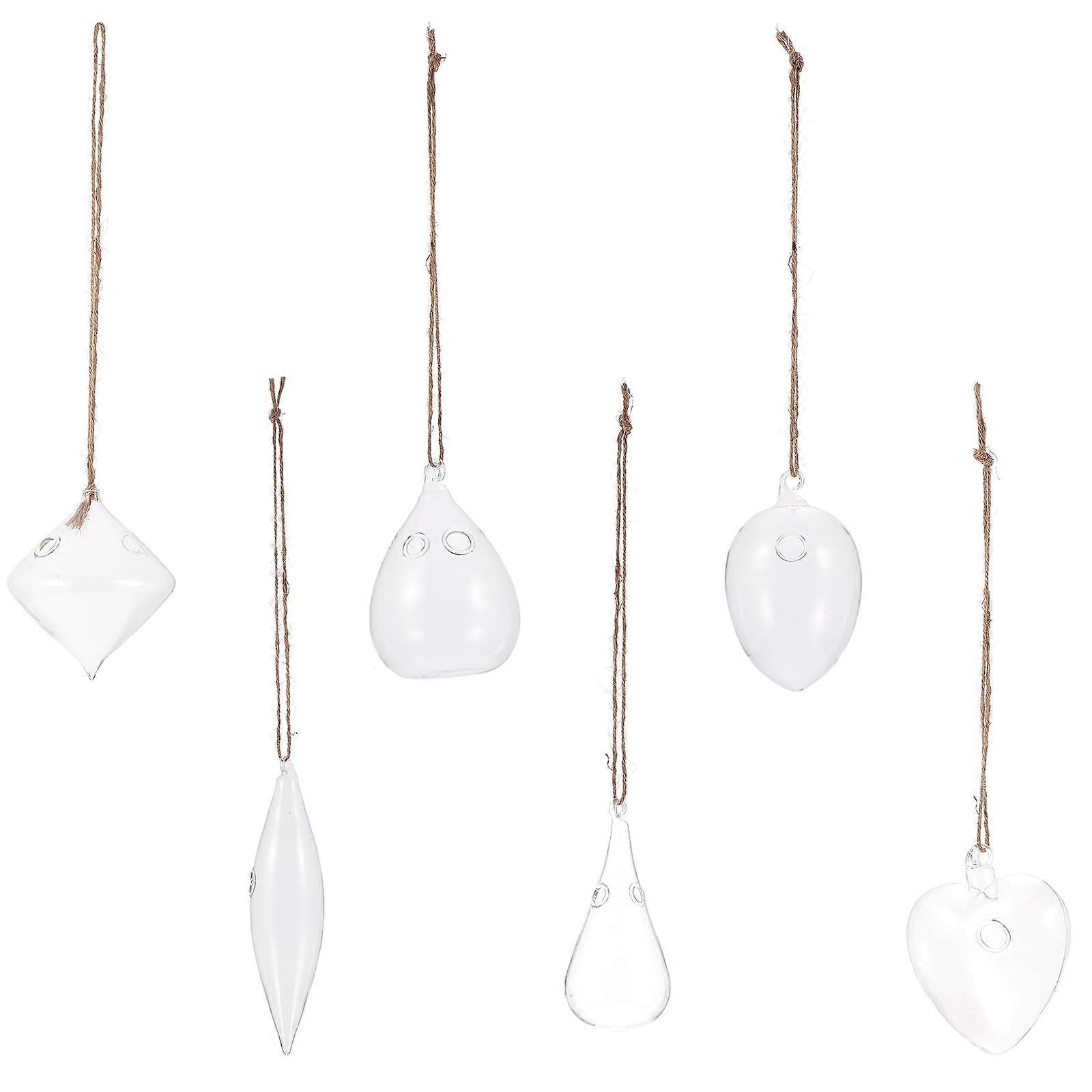 Water Hydroponic Container Creative Glass Hanging Vase 1Set Transparent