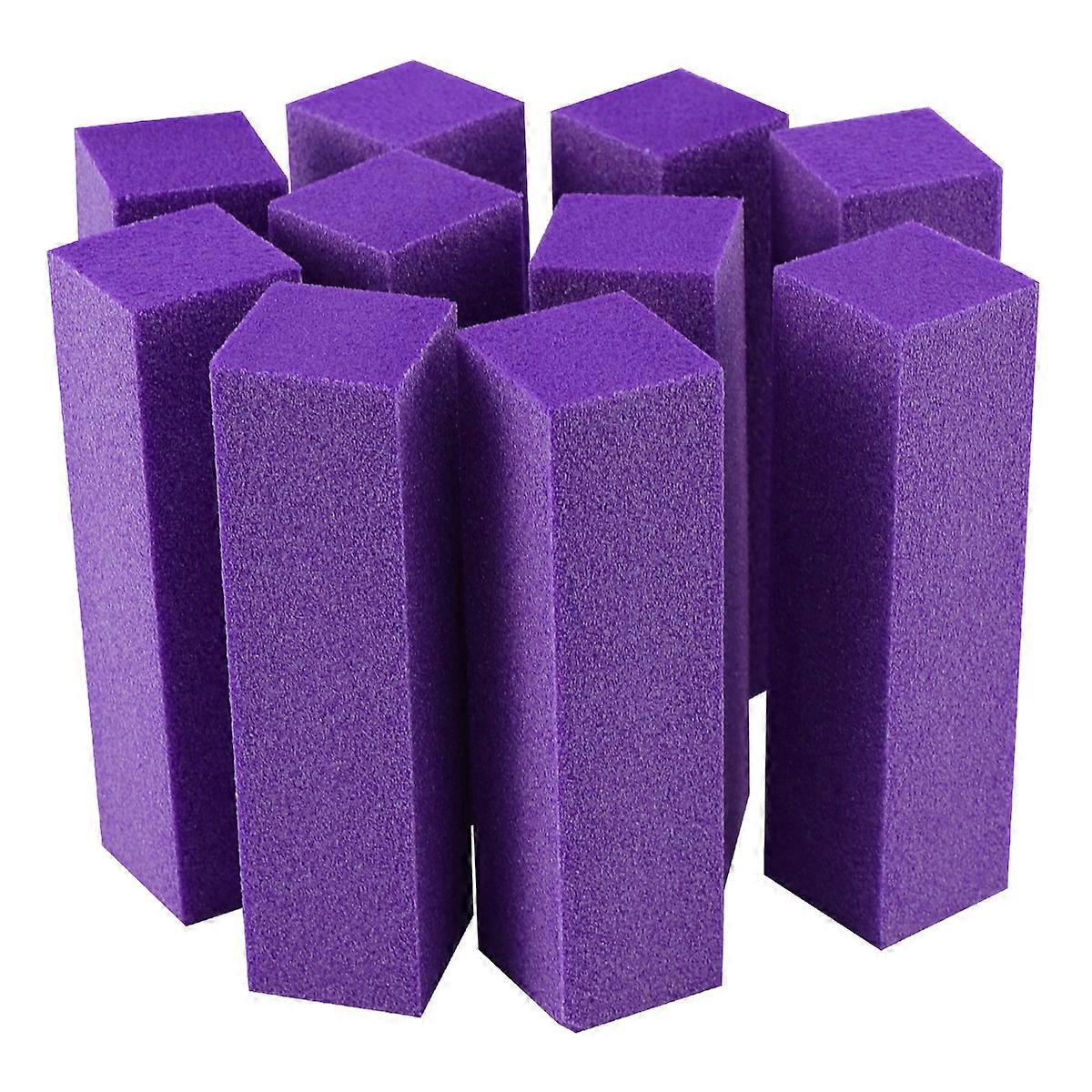 Nail Files Four Sided Nail Buffer File for Filing 10Pcs Purple Sponge Tools