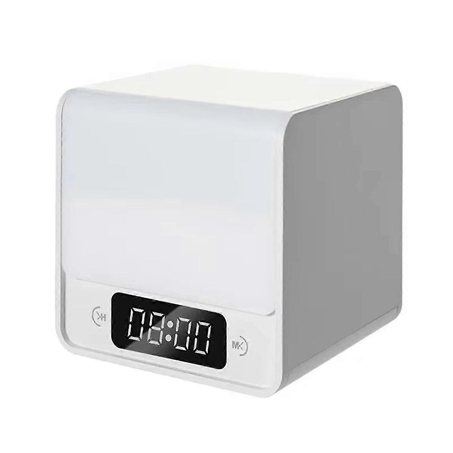 Tri-Color LED Time Cube Night Light, Multifunctional Clock