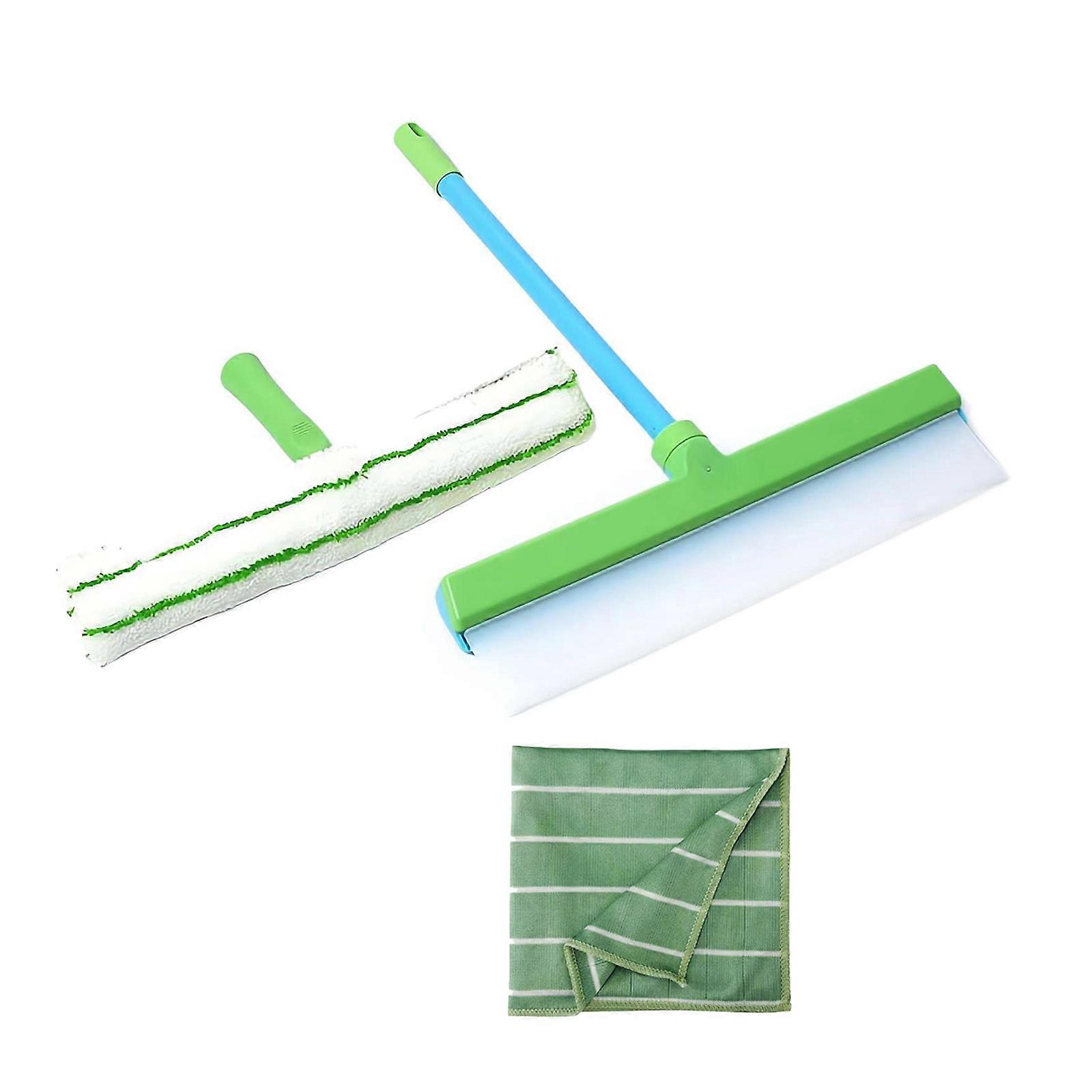 MultiPurpose Window Squeegee Kits Flexible Handle Smooth Scrubber Cleaning Tool for Effortlessly Glass Maintenances  Green