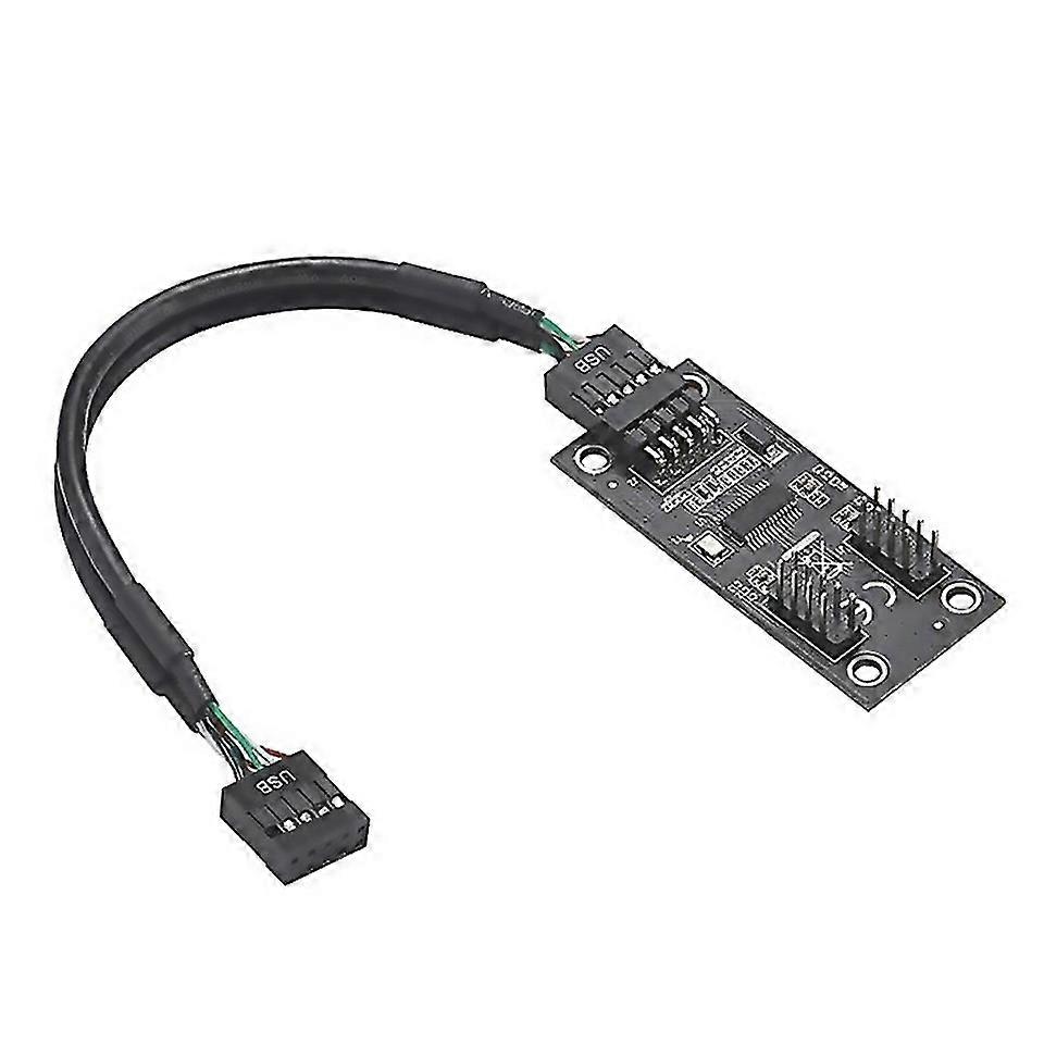 For Usb Hub Usb Splitter Usb20 9pin To Dual 9pin Hub Adapter Riser Motherboard Usb 9pin Connector 1