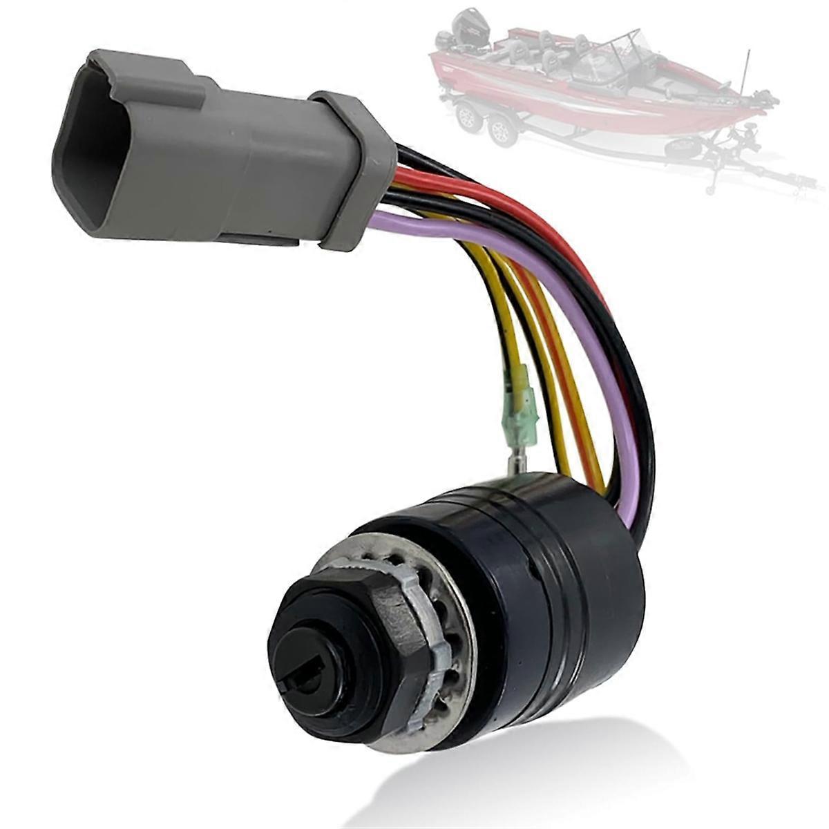 129572 Ignition Switch with 1 Key, 3 Position 6 Wire Connectors, Compatible with for Tracker Boats