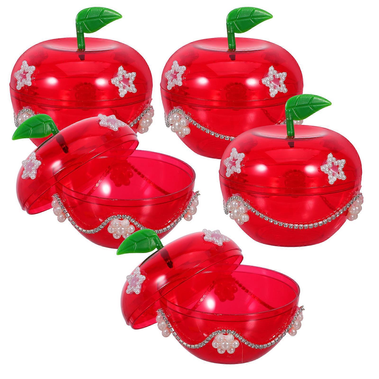 Candy Container Apple Shaped for Storage 15Pcs Red Plastic Candy Jars