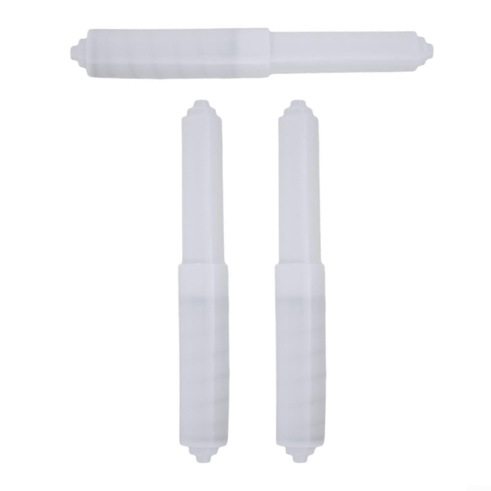 Bathroom Essential 3PCS Spring Loaded Toilet Roll Holders With Adjustable Length White 3Count Set