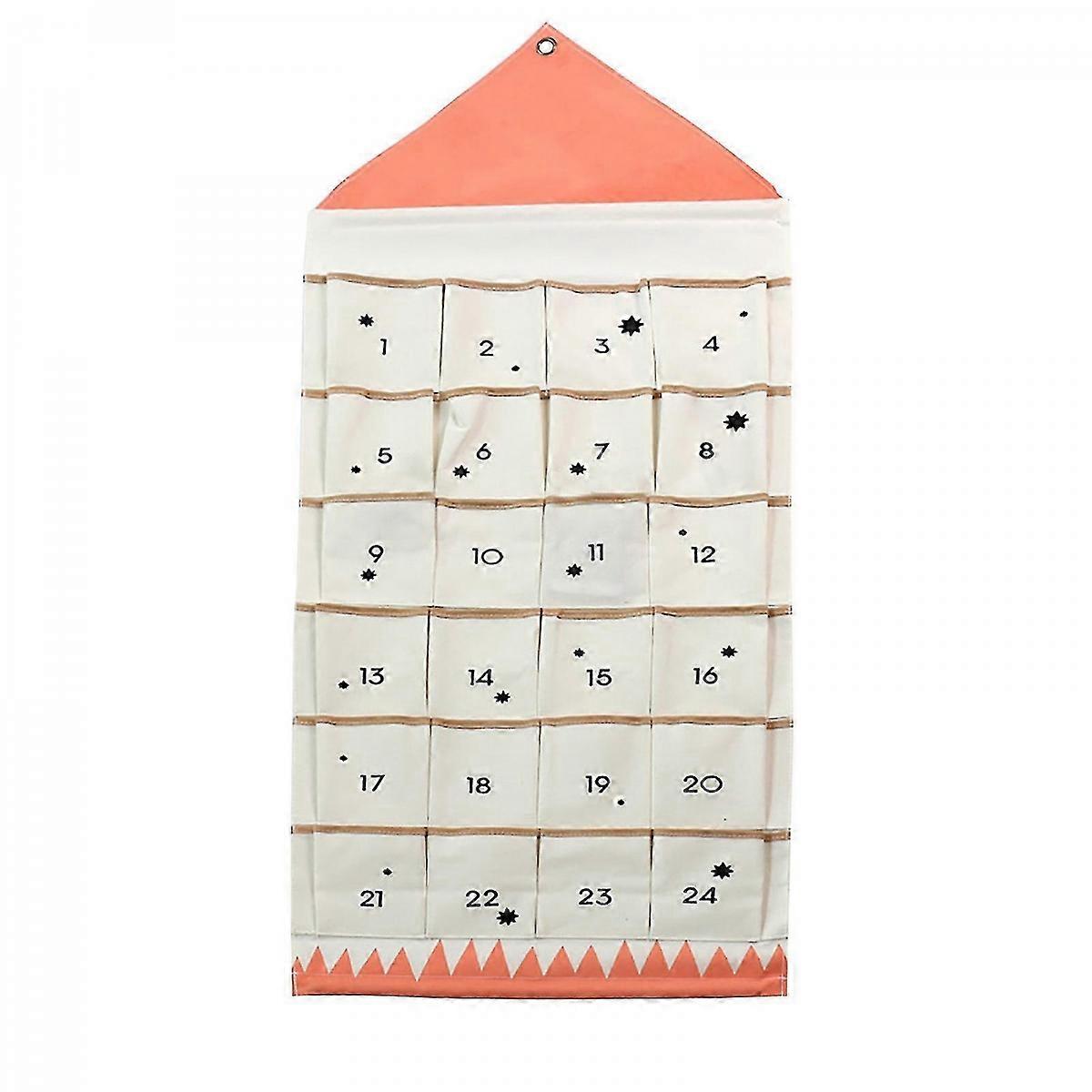 Fillable Advent Calendar, Christmas Advent Calendar 24 Pockets Empty Advent Calendar To Fill Yourself Countdown Calendar Xmas Hanging Ornaments Pink)