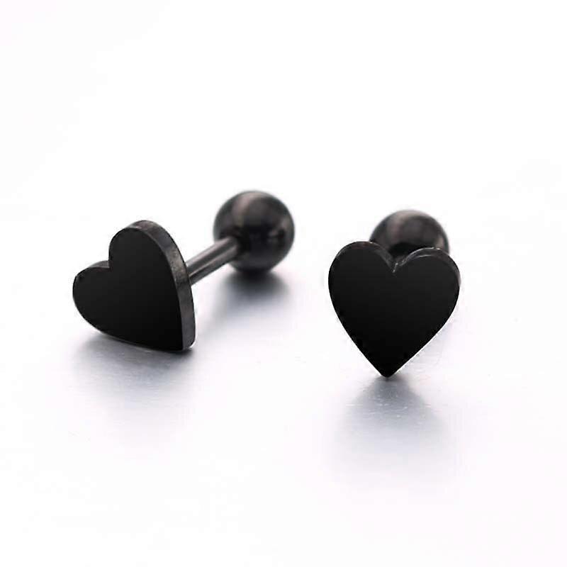Heart Titanium Stainless Steel Stud Earrings 1 Piece#5