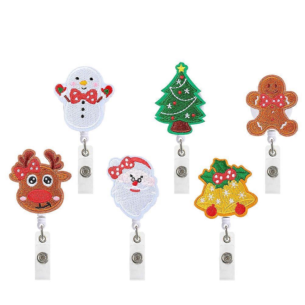 Christmas Badge Clips Nurse Badge Holder for Daily Use 6Pcs Pack