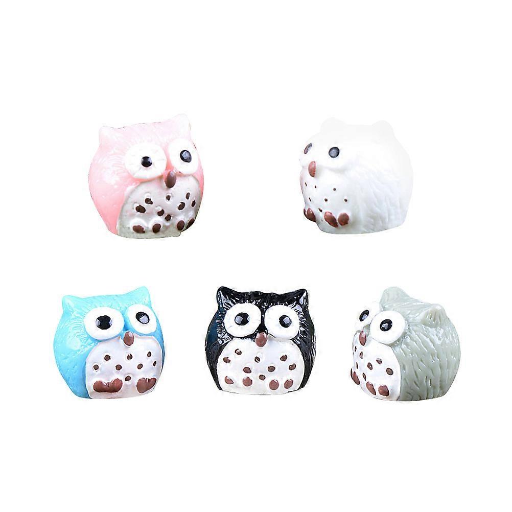 Landscape Miniatures Resin Mini Owls for Decorating 10Pcs Assorted Colors