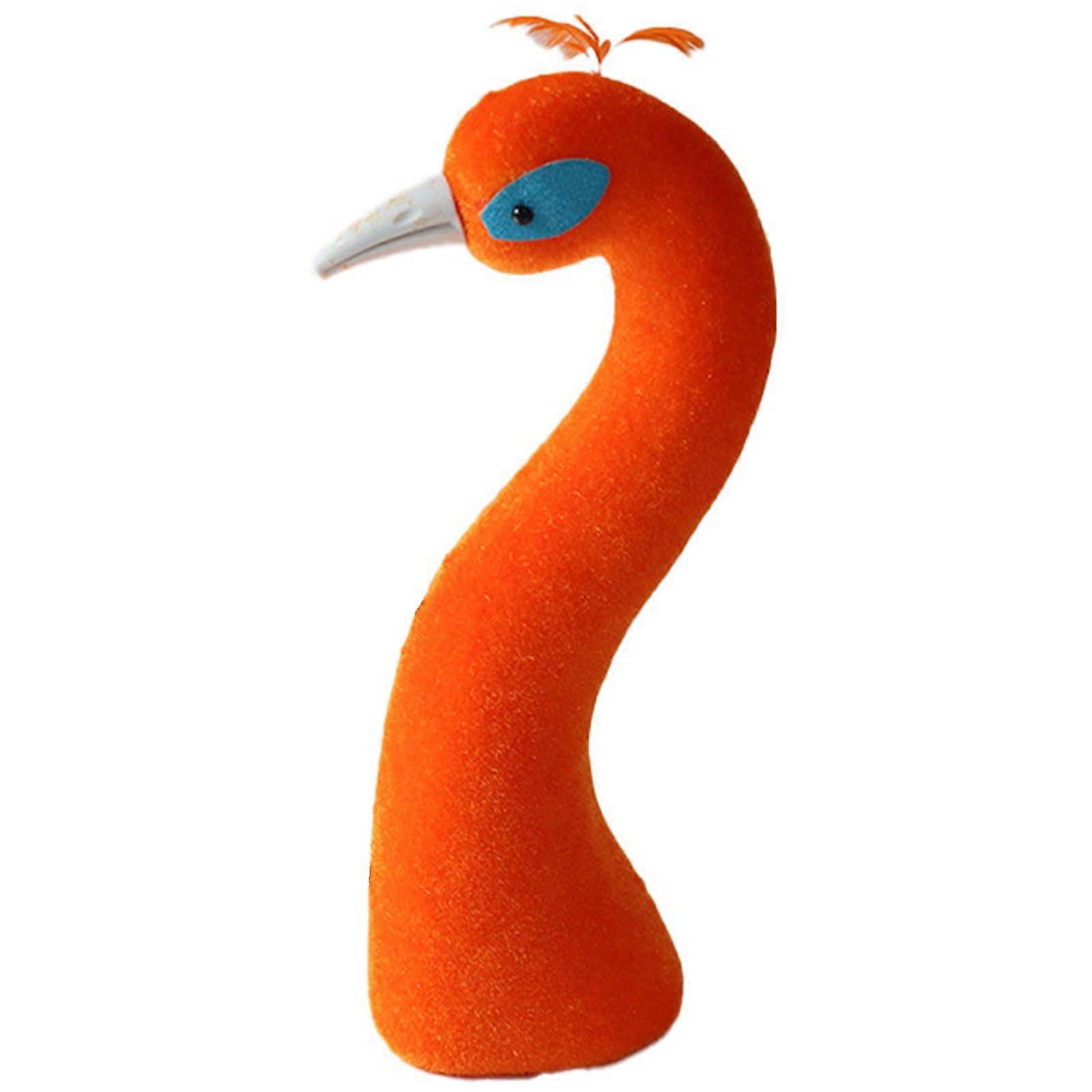Floral Arrangement Elegant Bird Head Statue Durable Foam Orange For Floral Arrangements And Home Decoration
