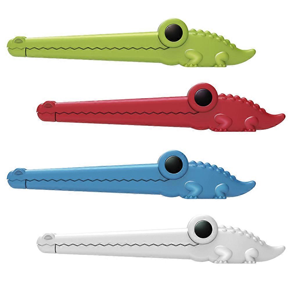 Food Freshness Clamp 4Pcs Bag Sealer Clips For Travel Crocodile-Shaped Insect-Proof