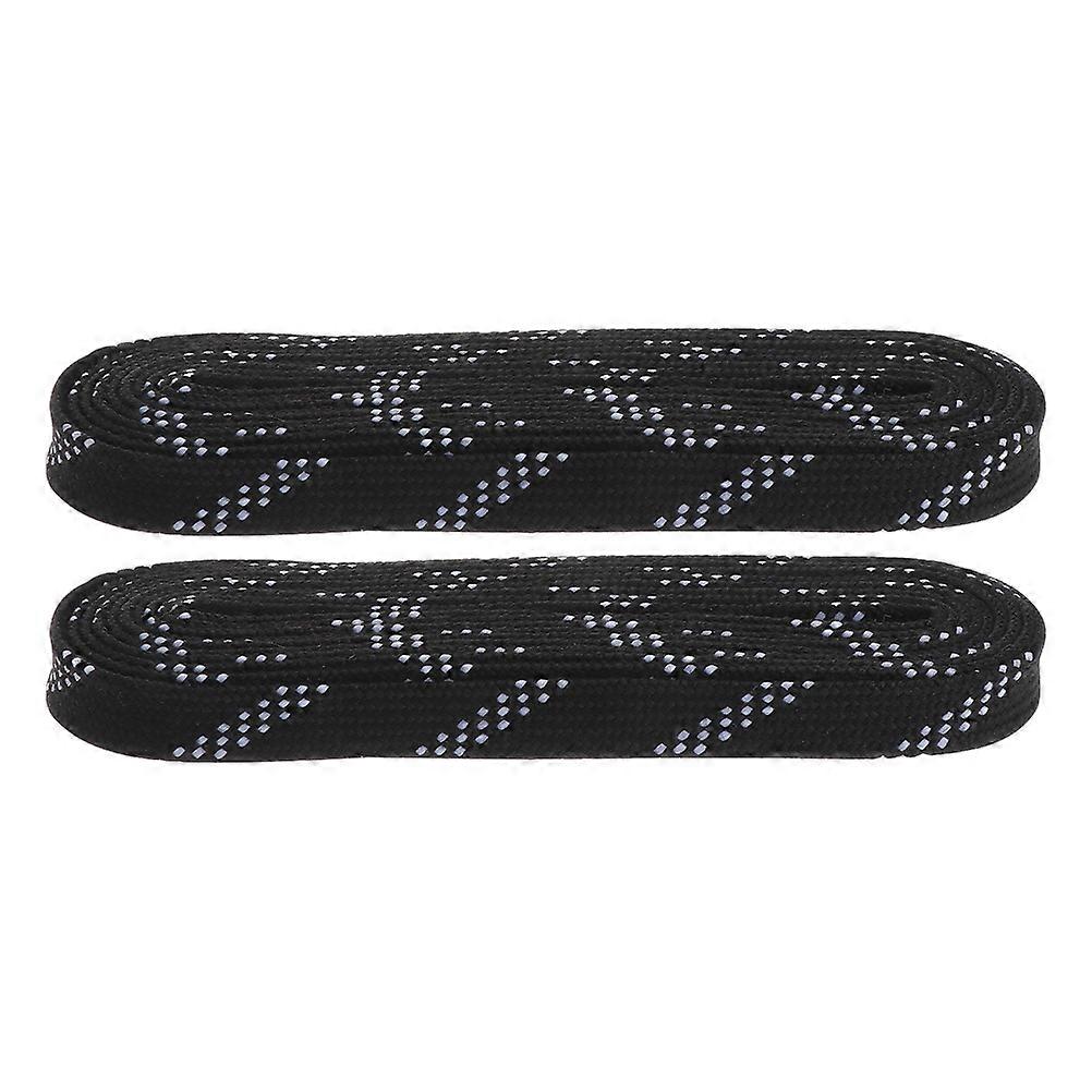 Polyester Ice Hockey Shoelaces Black Durable Long Laces 2Pairs for Skates
