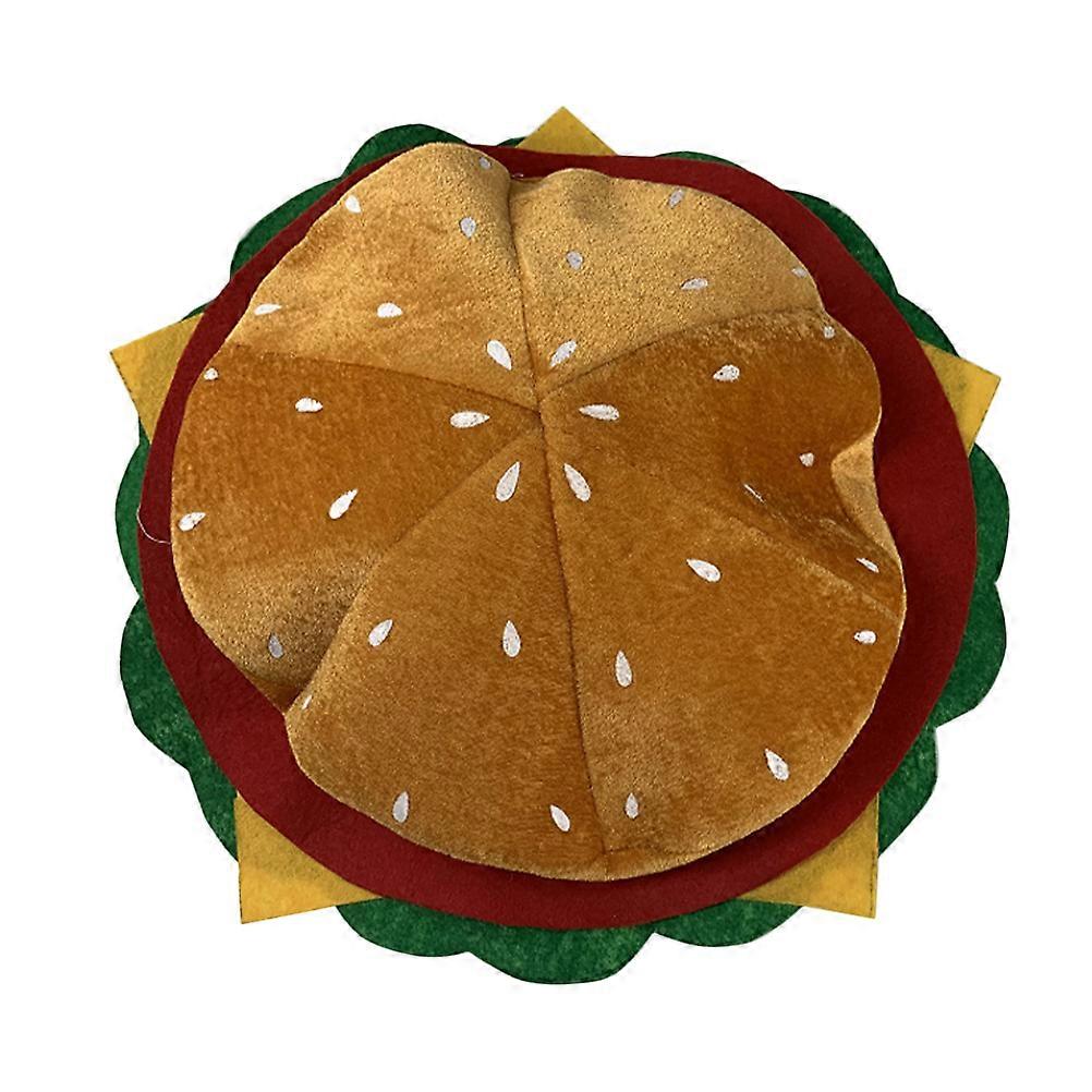 Burger Hat Festive Headgear For Photo Shooting Assorted Color Non-woven Material Cosplay Style 1Set