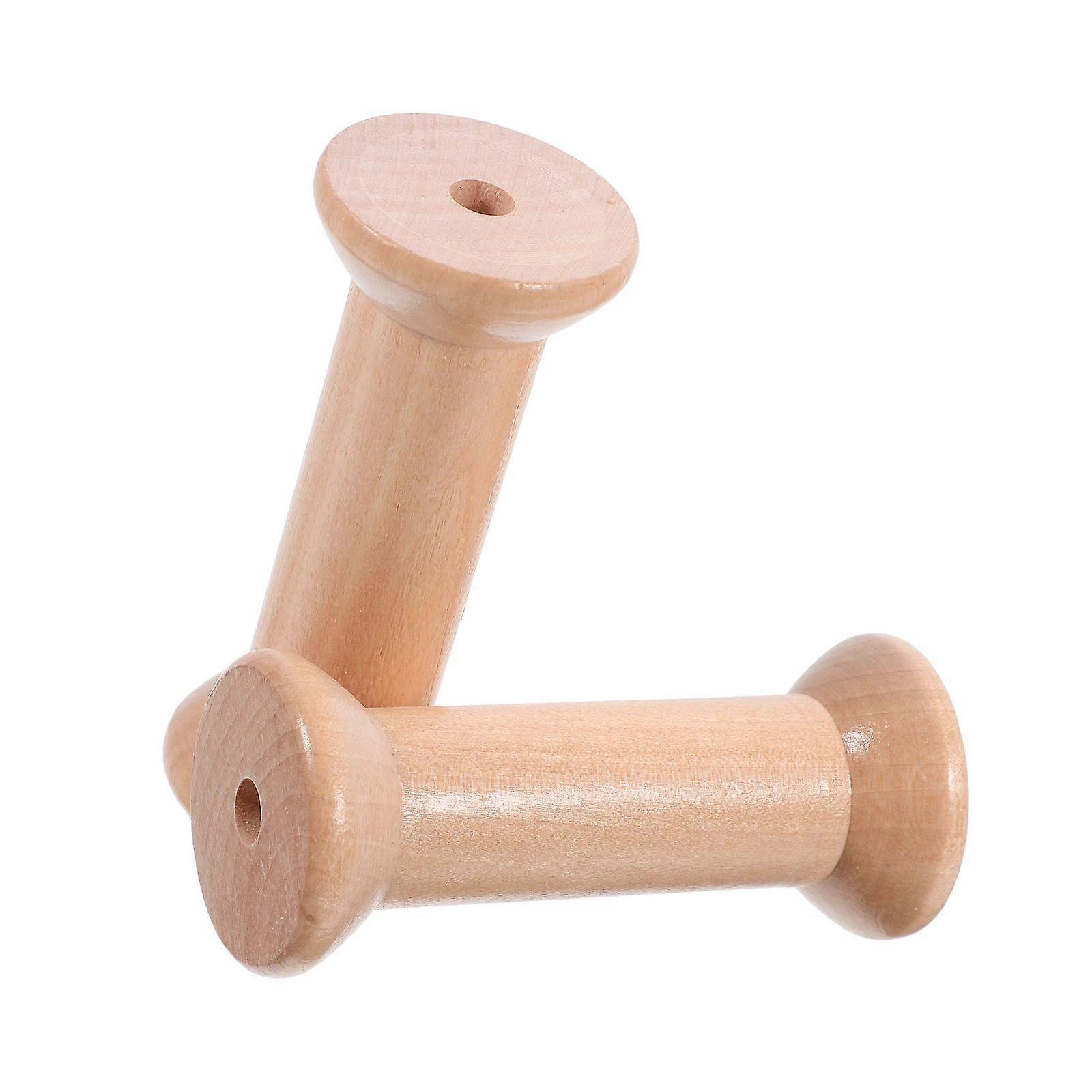 Vintage Design Wooden Bobbin For Wire Weaving Intended For Craft Supplies Use 6 Pcs Durability