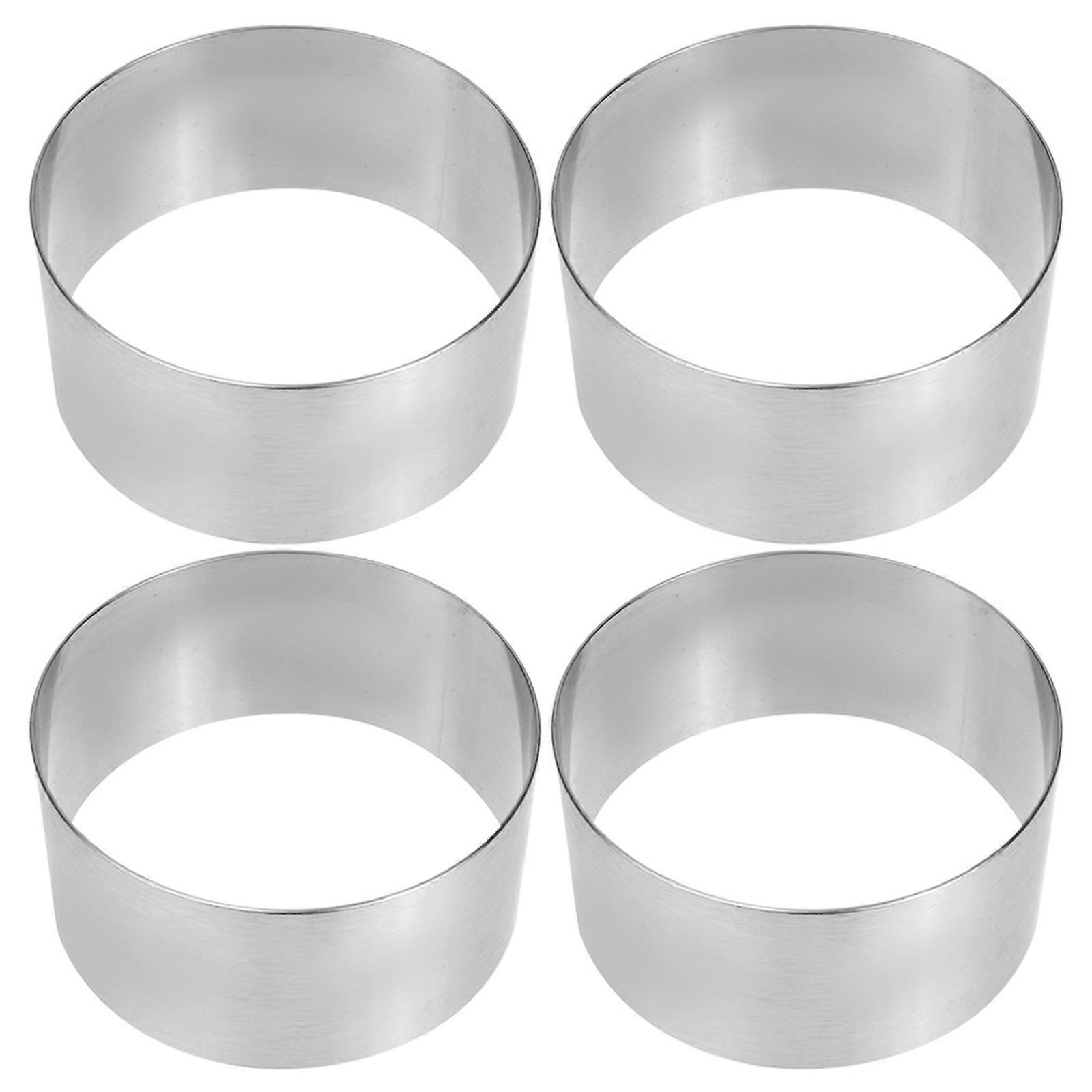 Cake Ring Stainless Steel for Baking Use 8Pcs Mousse Cake Decorating Tool