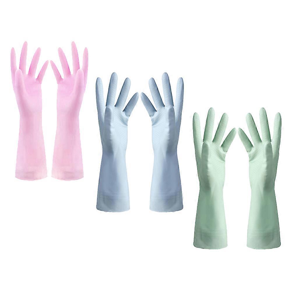 Waterproof Gloves Rubber Kitchen Use Thin Protection with 6Pairs for Cleaning