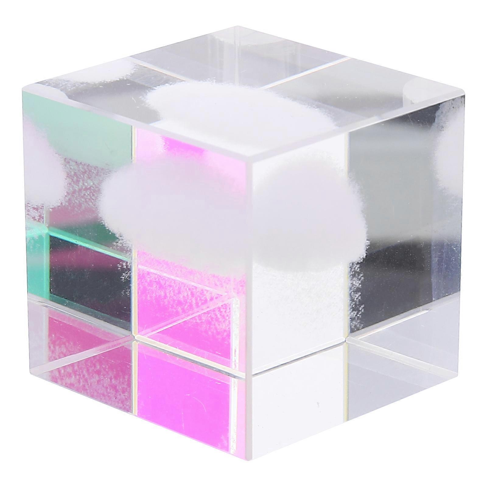 Rain Cloud Paperweight Crystal Cube for Decor 2Pcs Purple Desktop Decor