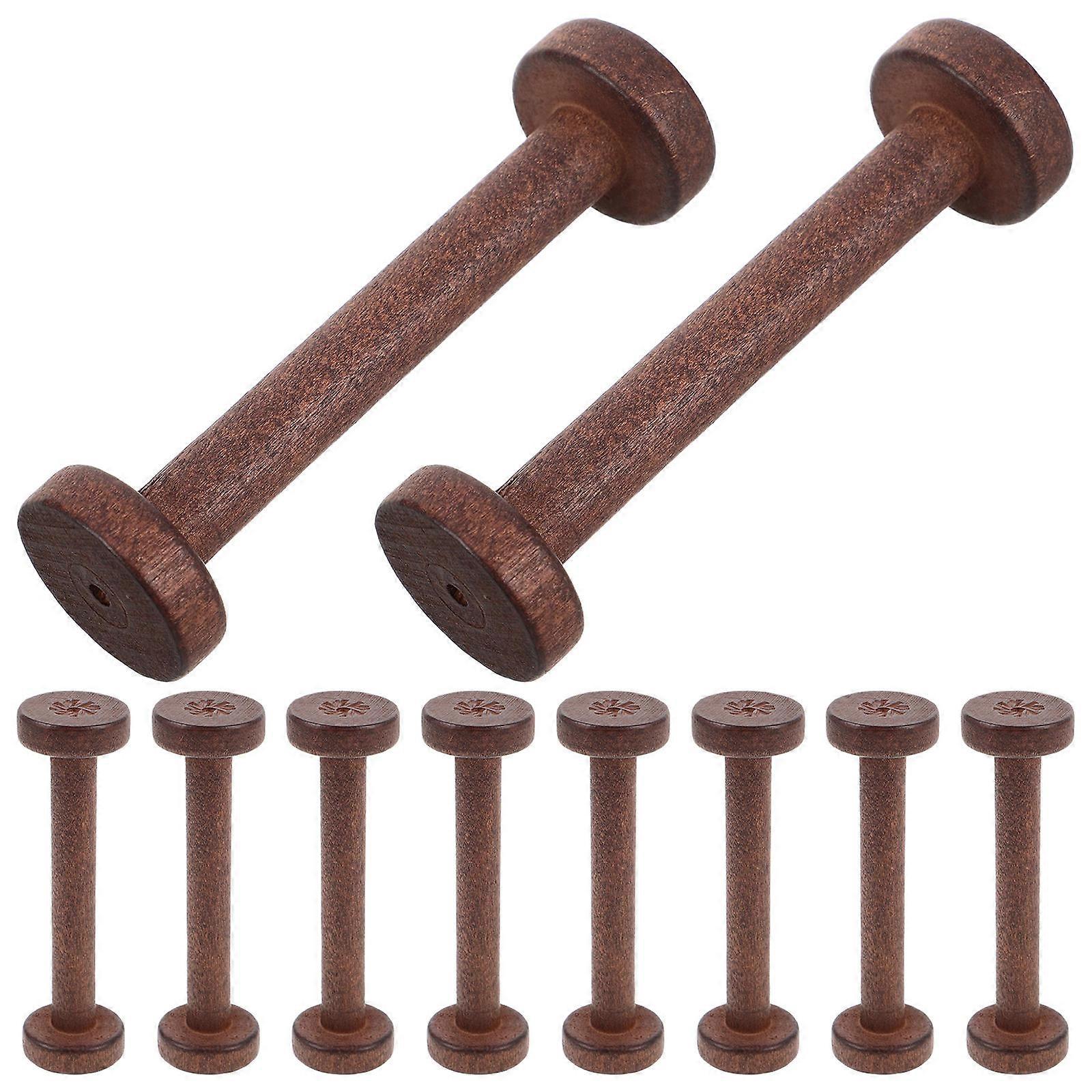 Wood Thread Bobbins for DIY Sewing Projects 30Pcs Brown Spools