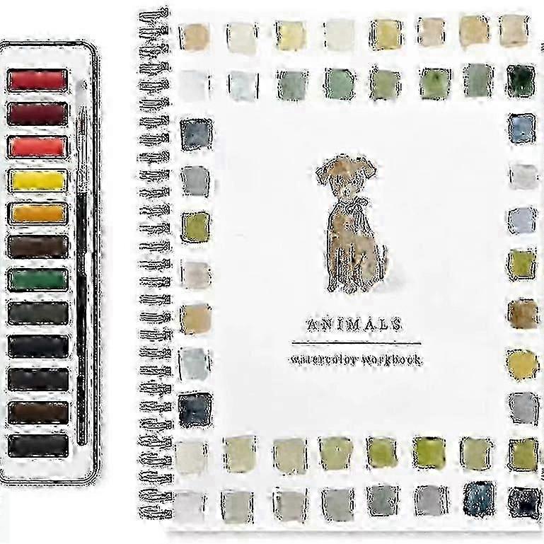 \u200bBeginner Watercolor Painting Set With 12 Colors Workbook And Instruction Guide Complete Starter Kit For Artists\u200b