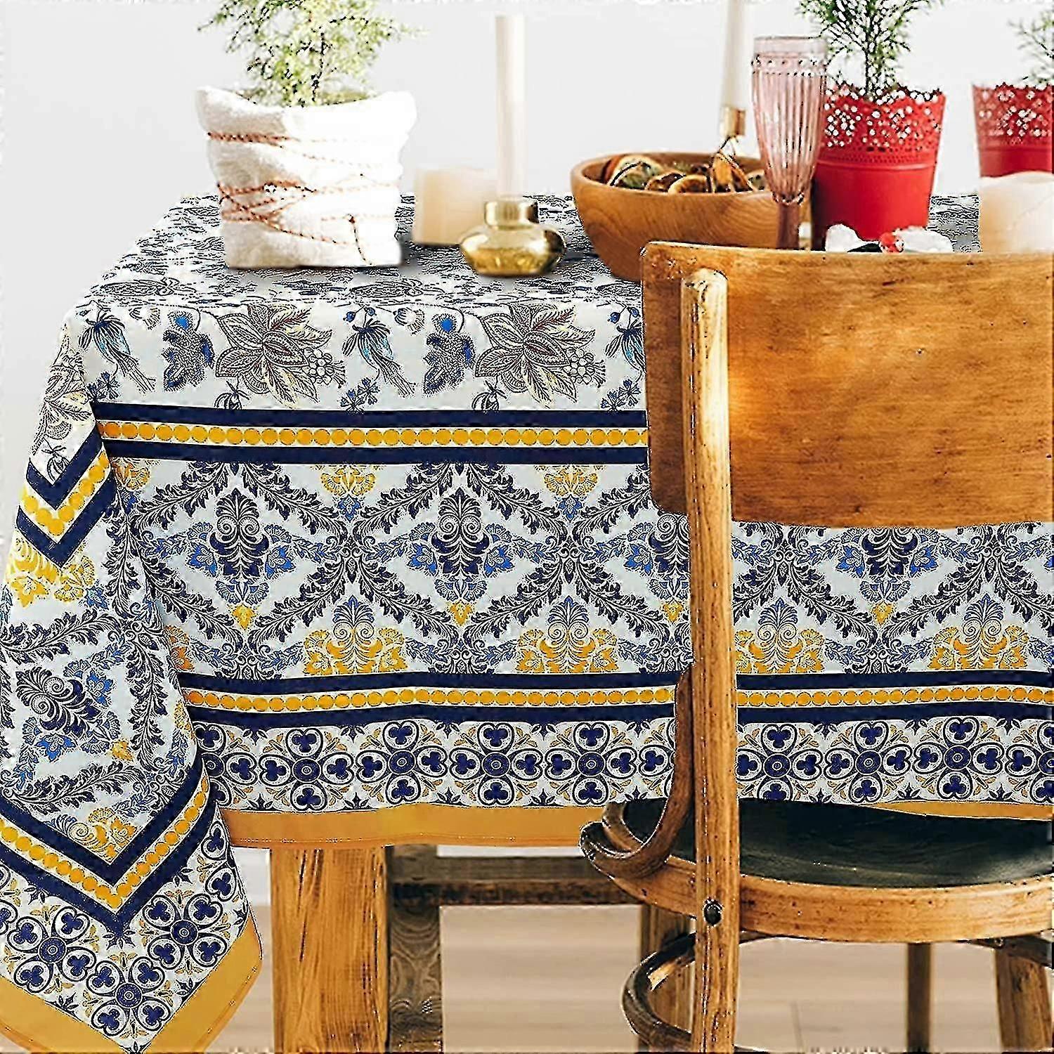 toalha de mesa oval impermeável para sala de jantar interna e externa