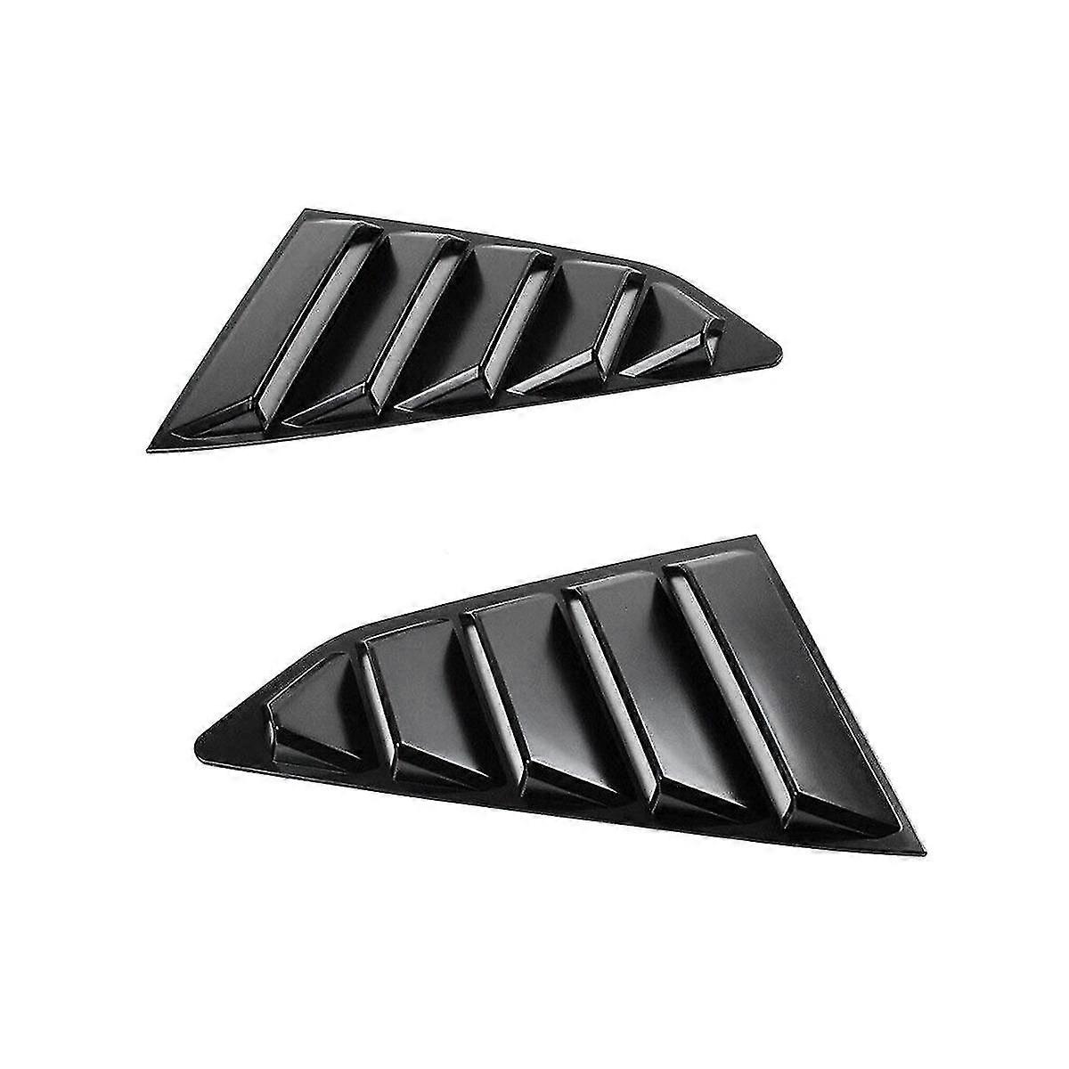 Black 1/4 Rear Side Vent Quarter Window Louver Shutter Cover Trim For 2016-2022