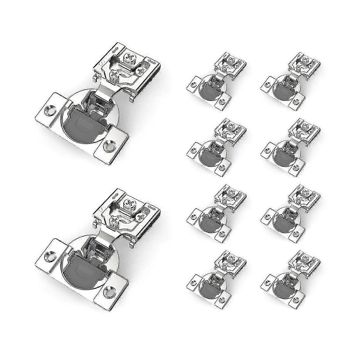 1/2inch Overlay Soft Close Concealed Hinges For Face Frame Door Control Closing Speed Self Close Satin Nickel