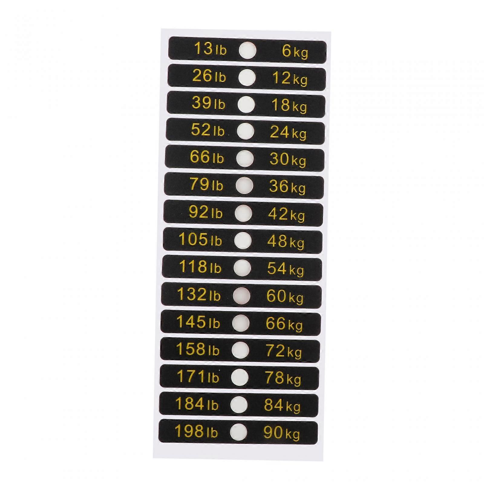 Weight Stack Labels 13-198lbs/6-90kg for Body Building Strength Training