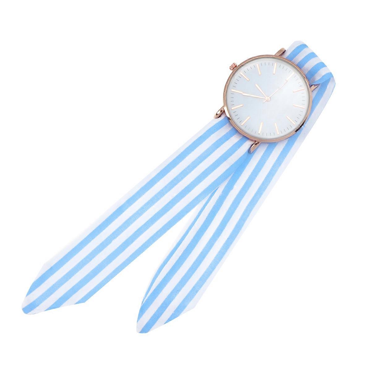 Bowknot Watch Quartz Timekeeping with Polyester Strap Sky-Blue