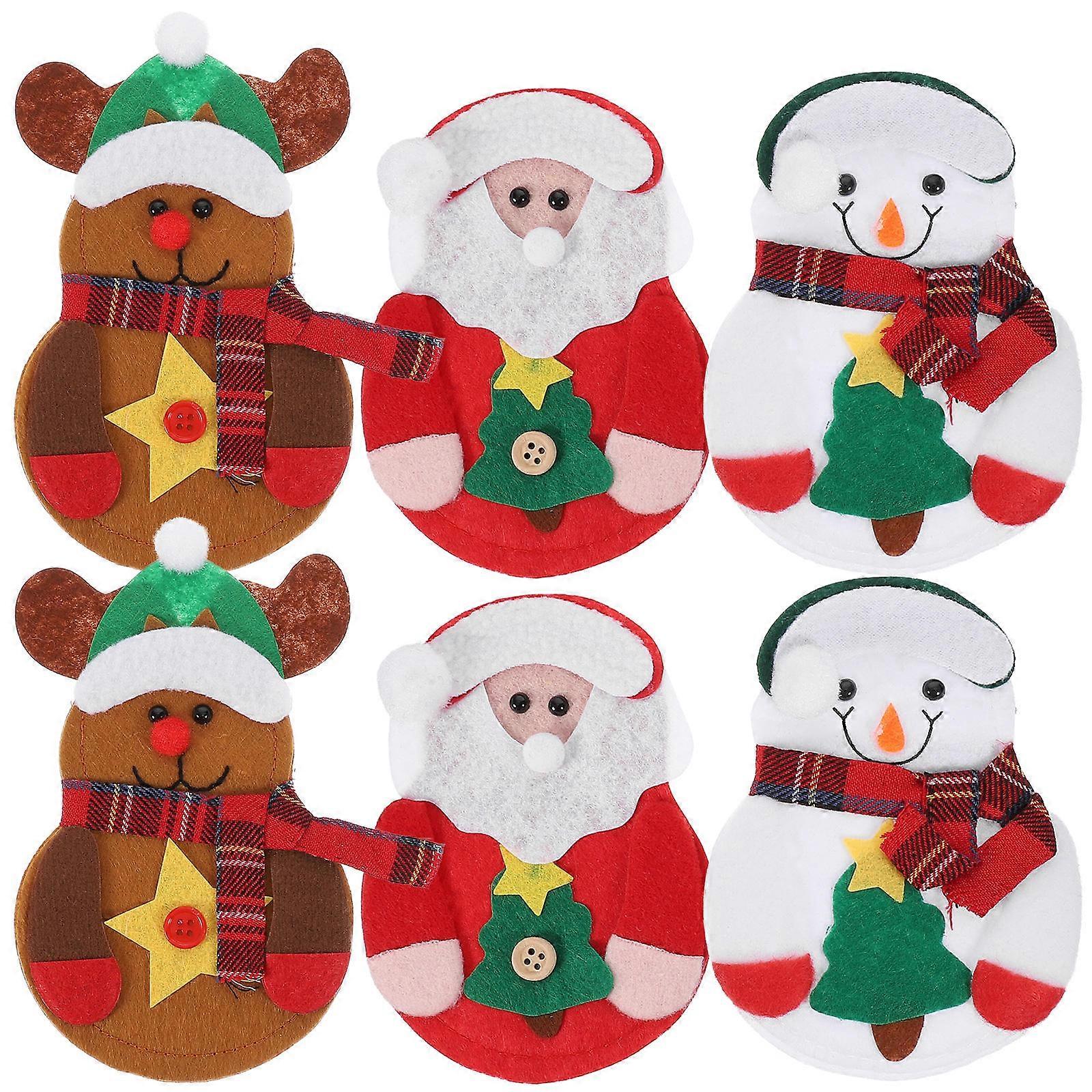 Christmas Tableware Holder Kitchen Silverware Holders for 6Pcs Use