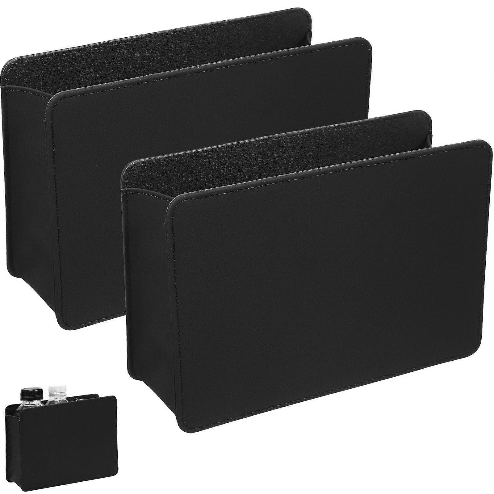 Car Door Organizer Compact Storage Bin for Storage Use 2Pcs Black PU