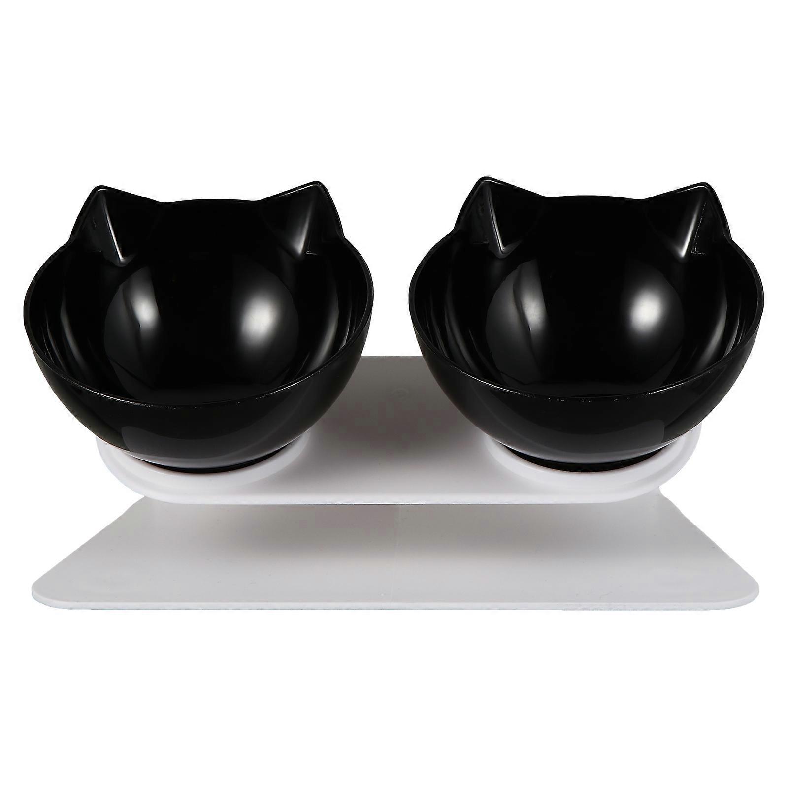 Tilted Pet Feeder Plastic Bowl for Neck Support and Feeding