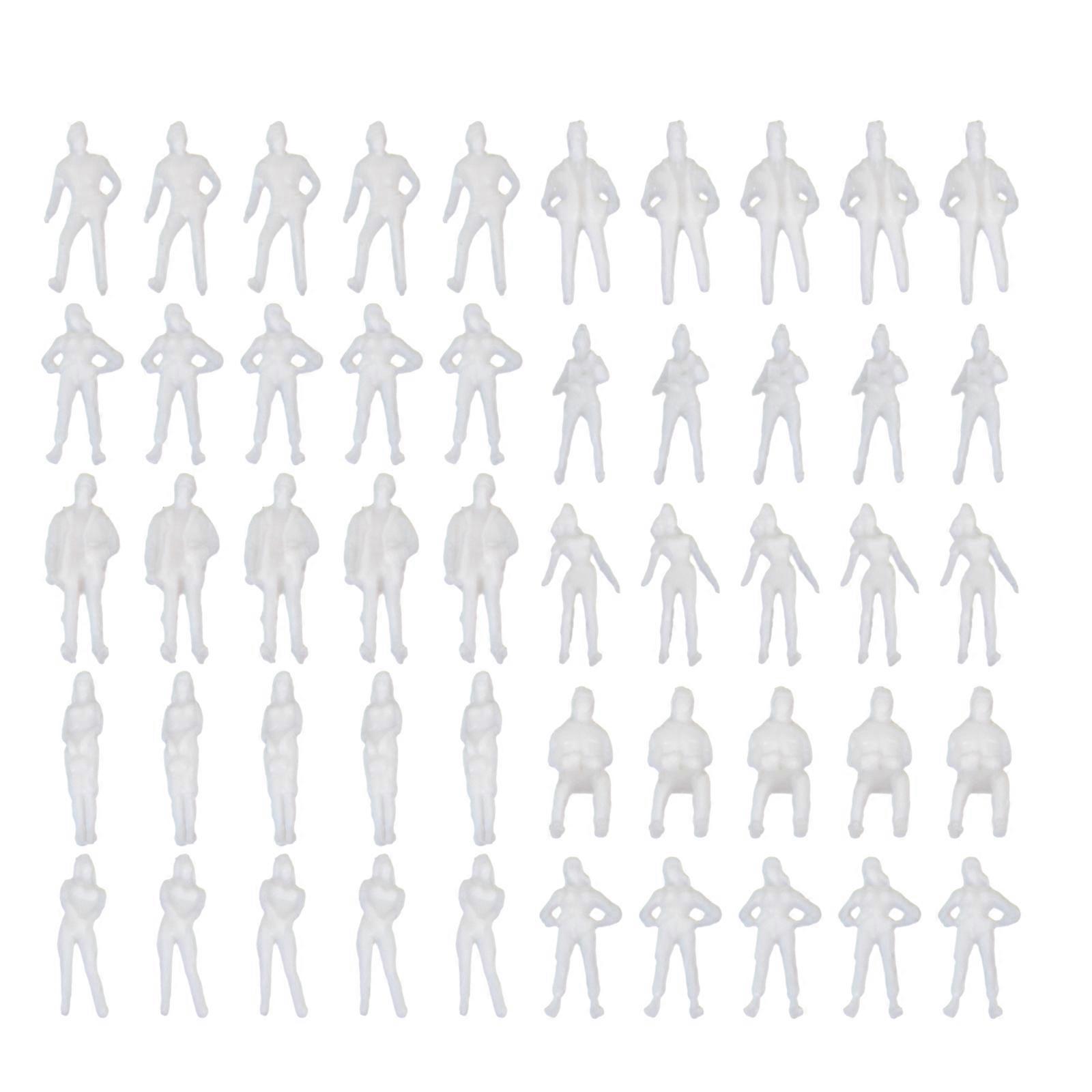 Plastic Figurine Model for Decor with 200Pcs White Mini Household Figurine