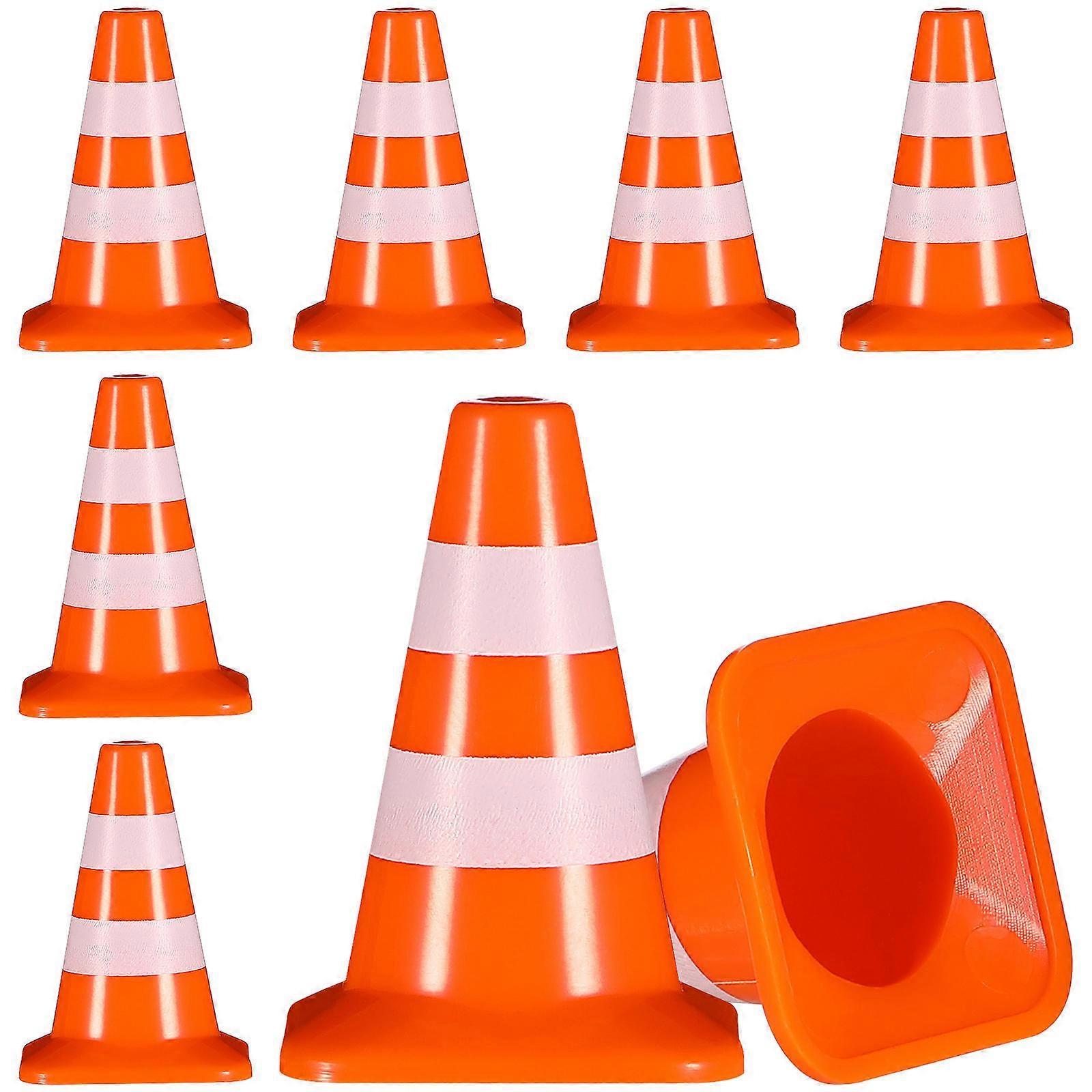 Miniature Traffic Cones Demonstration Models For Kids 21 Pcs Sand Table Ornaments ABS Material Realistic Design