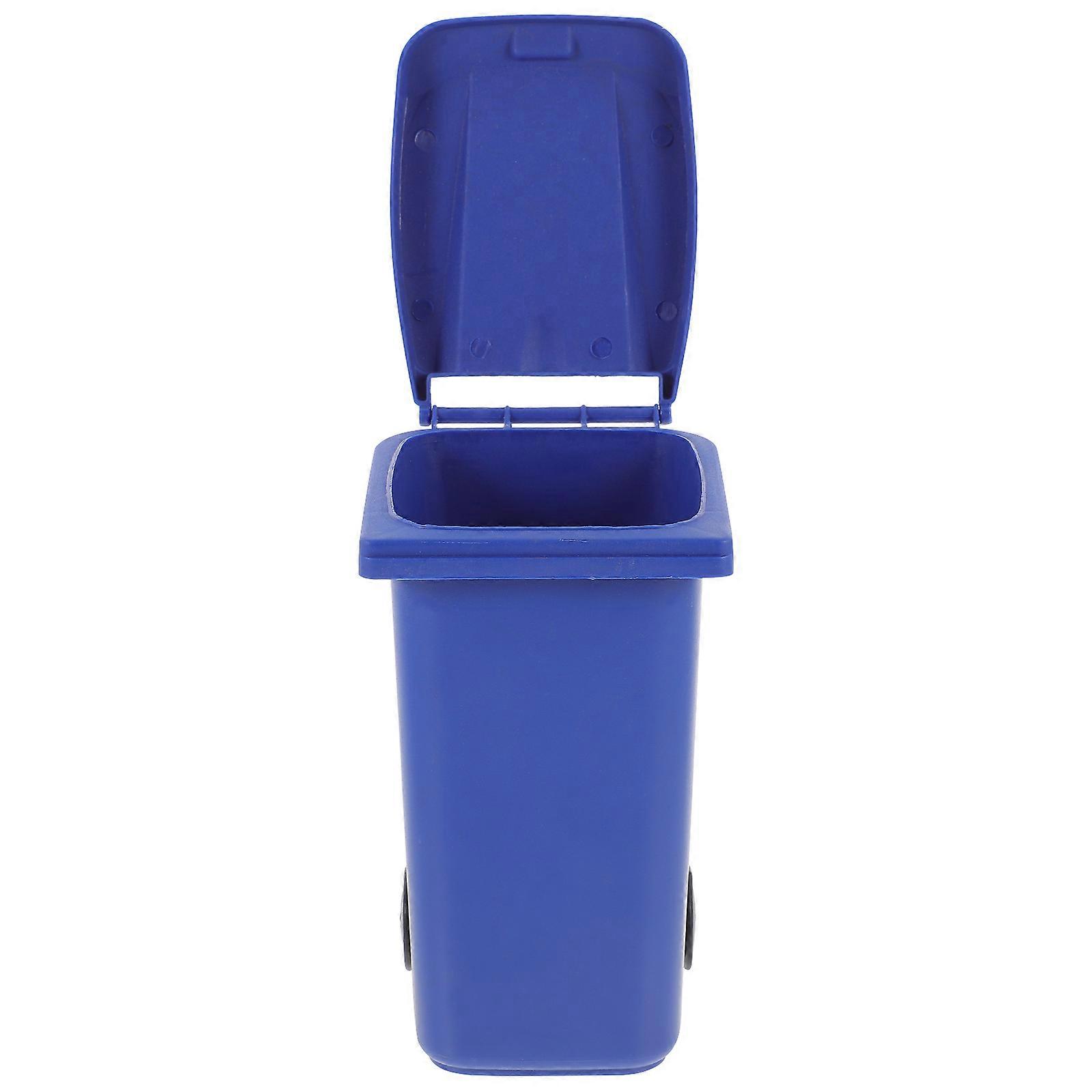 Mini Trash Can Desktop Waste Bucket for Office Use in Blue 5Pcs