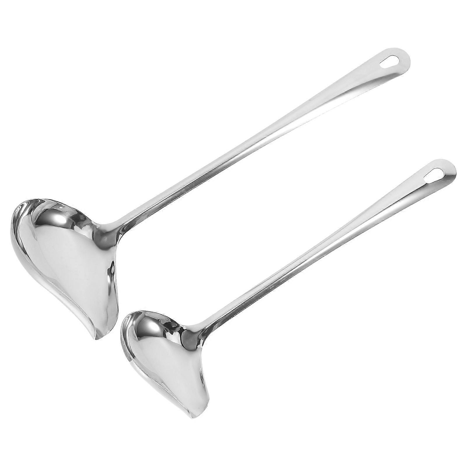 Saucier Drizzle Spoons Stainless Steel for Serving 6Pcs Silver Kitchen