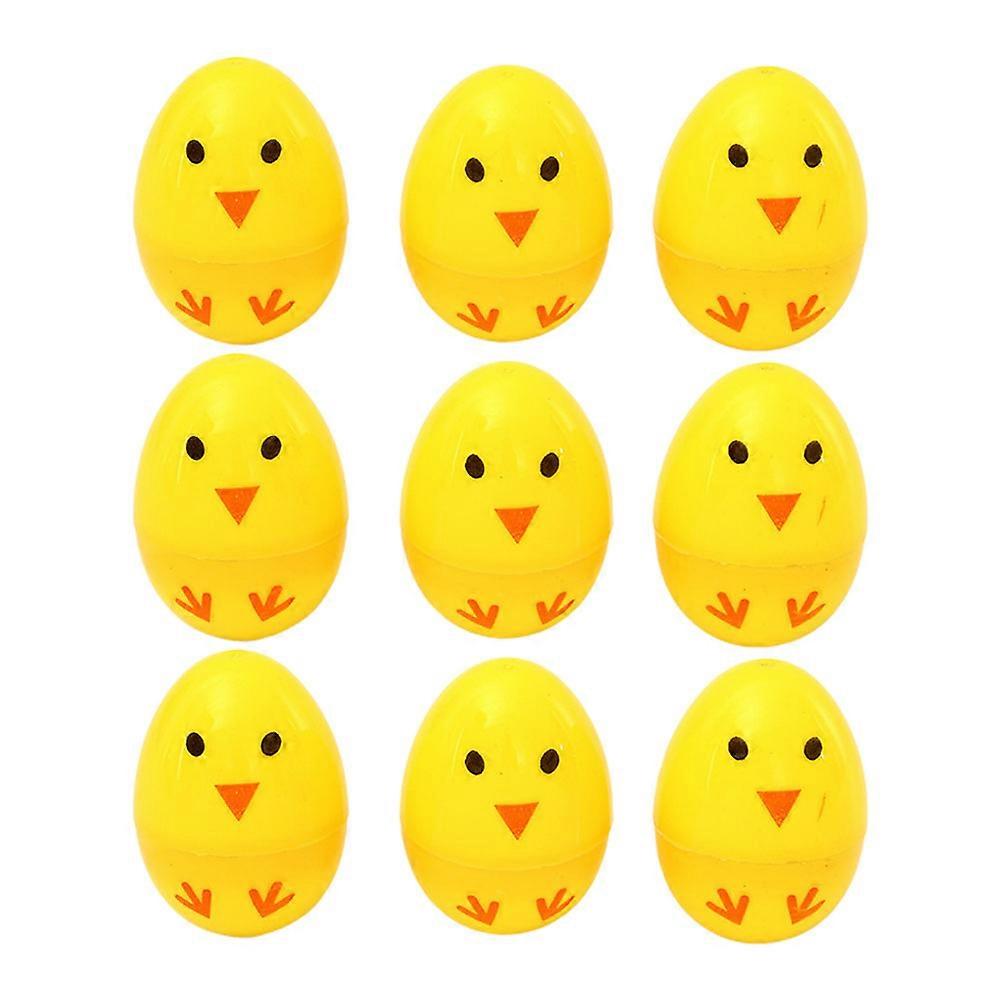 Easter DIY Decorations Chick Printing Plastic Eggshell for Kids Playing 72Pcs