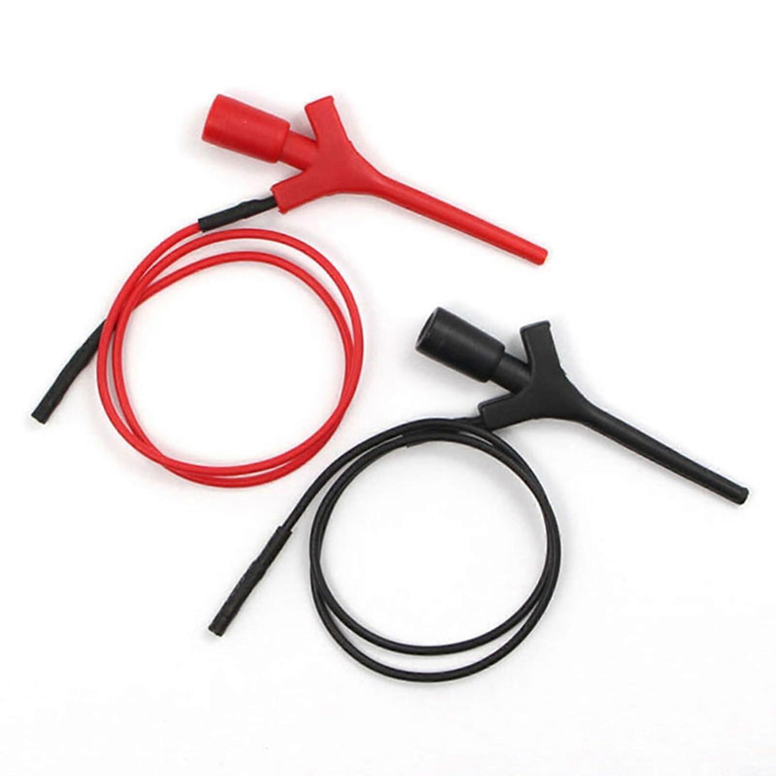 1Kit Multimeter Test Hook Clip Set SMD And PCB Testing 2mm Hole Socket Nylon Insulation Spring Retractable Grabber Clips