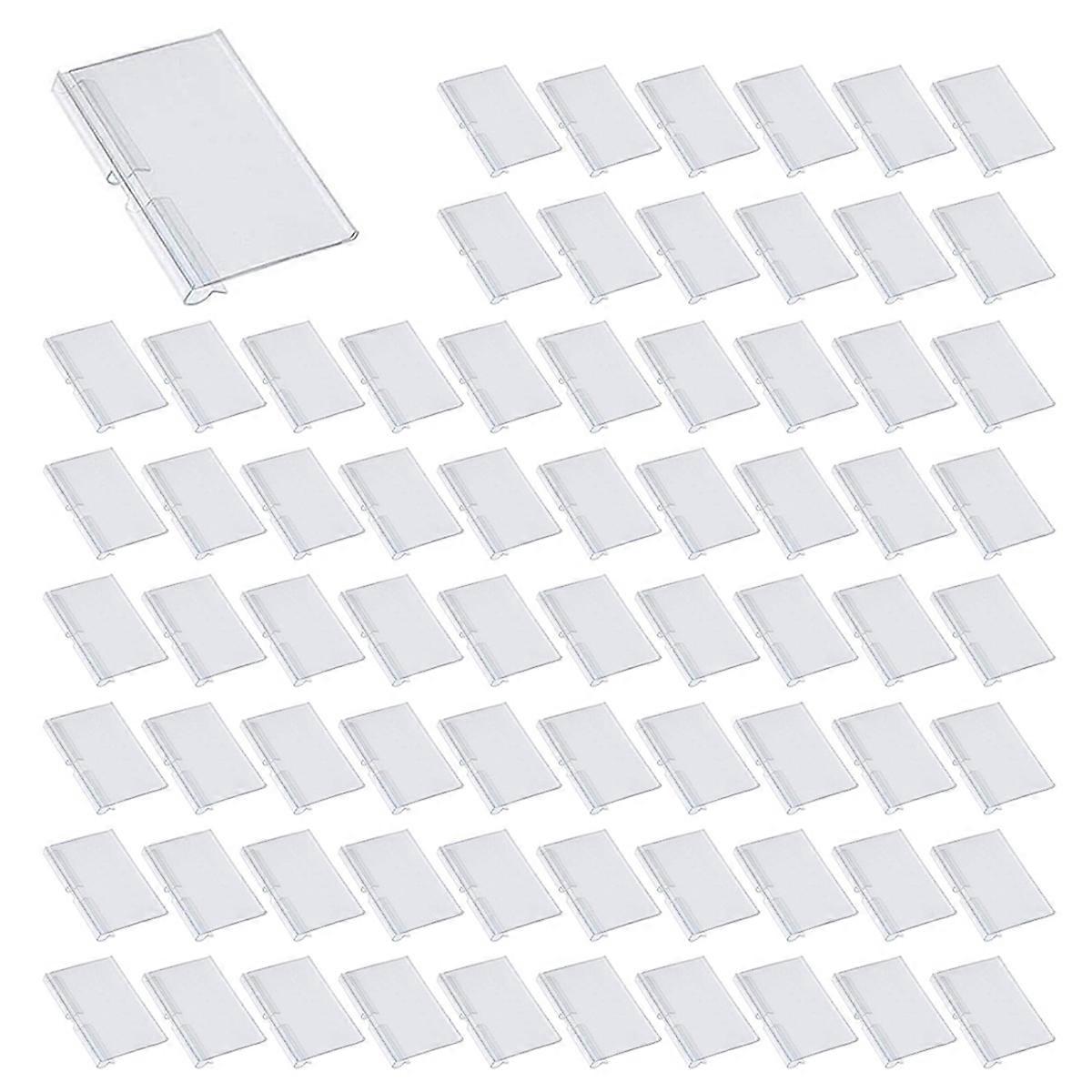 100Pcs Clear Plastic Label Holders for Wire Shelf Retail Price Label