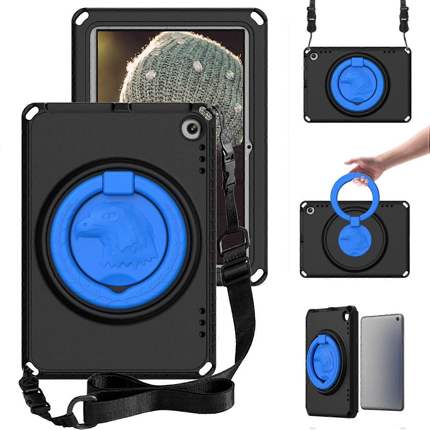 For Amazon Fire HD 8 (2022) (2020) Shockproof EVA Case with Shoulder Strap, Waterproof Screen Protec