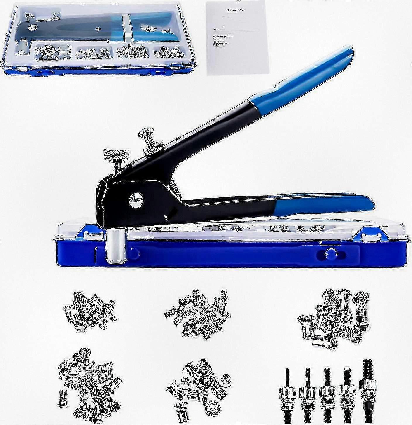 86pcs Rivet Nut Tool Set with M3 M4 M5 M6 M8 Threaded Inserts for Fastening Applications 26s