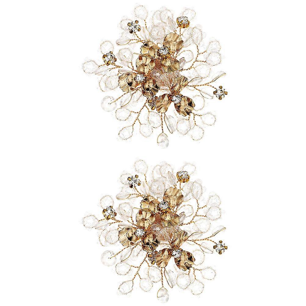 Shoe Clip Decorations For Women In Golden Color Ideal For Weddings Engagements And Birthdays With Round Shape Design 1 Pair