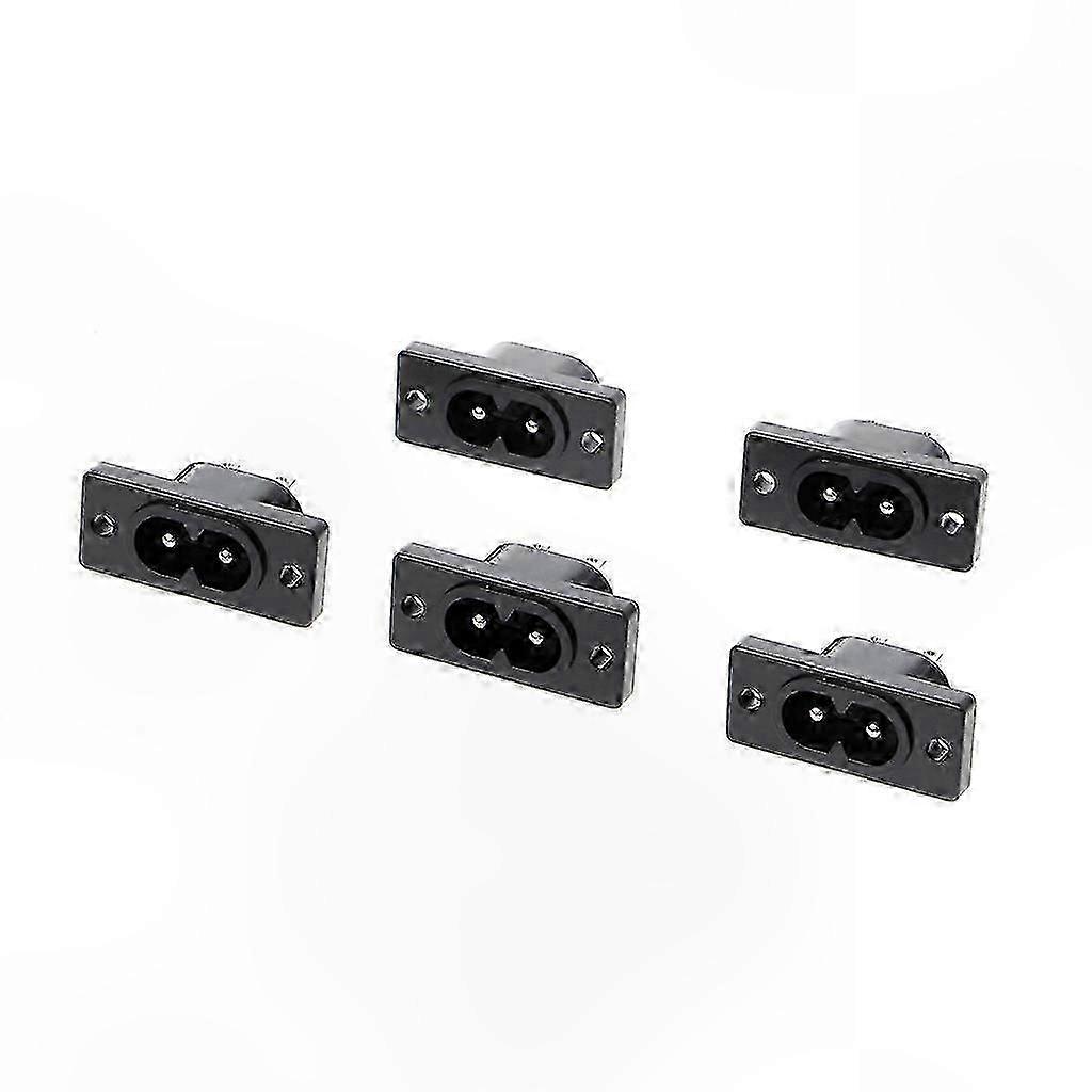 5 Pcs IEC320 C8 2-Pin AC Power Plug Socket 250V 2.5A Inlet Connector