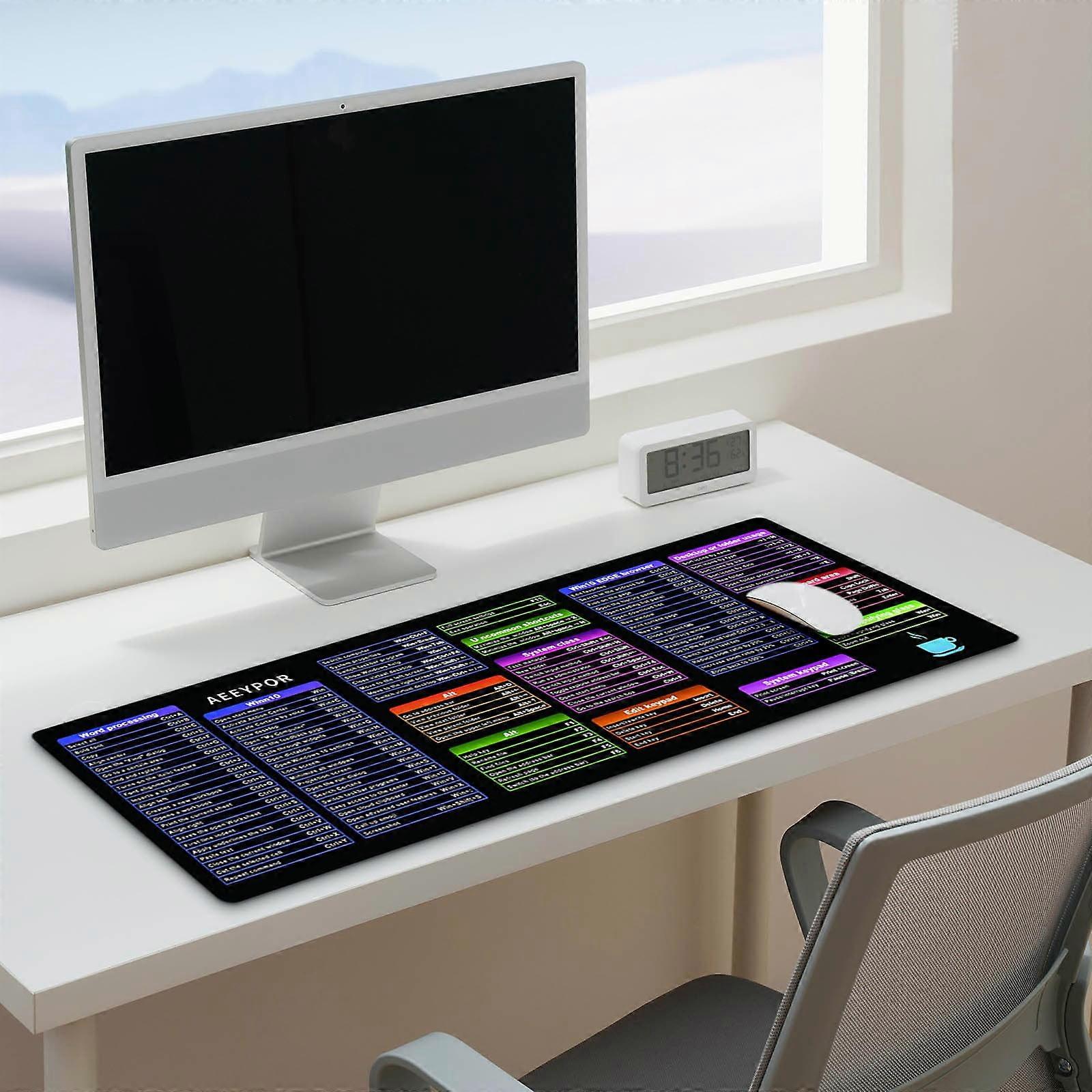 Jacenvly Chinese New Year Decorations 2024 Clearance English Shortcut Keys Mouse Pad Office Thickened Keyboard and Desk Pad