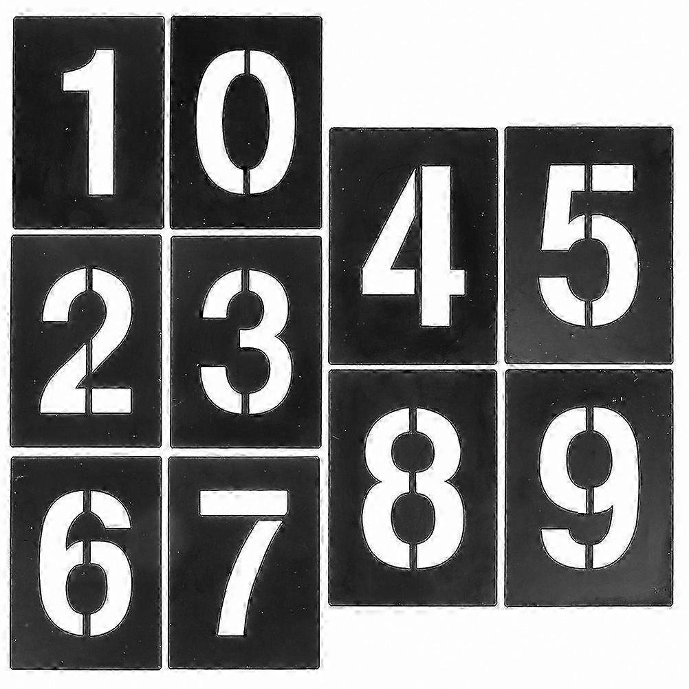 Plastic Number Stencils 0-9 for Crafting Projects, Reusable and Accurate Painting Tools, Set of 10